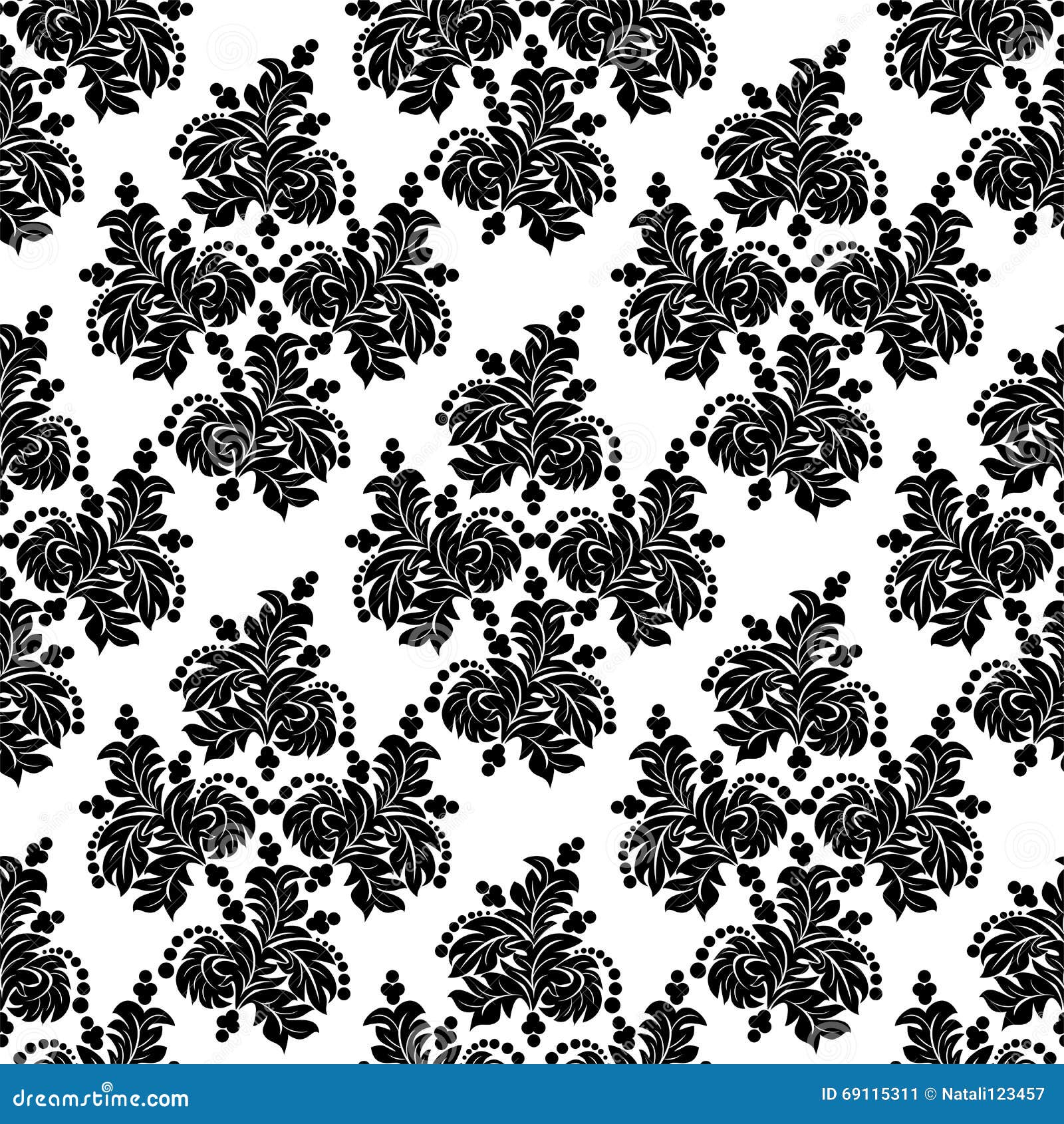 Seamless Floral Ornamental Wallpaper Design Template Stock Vector