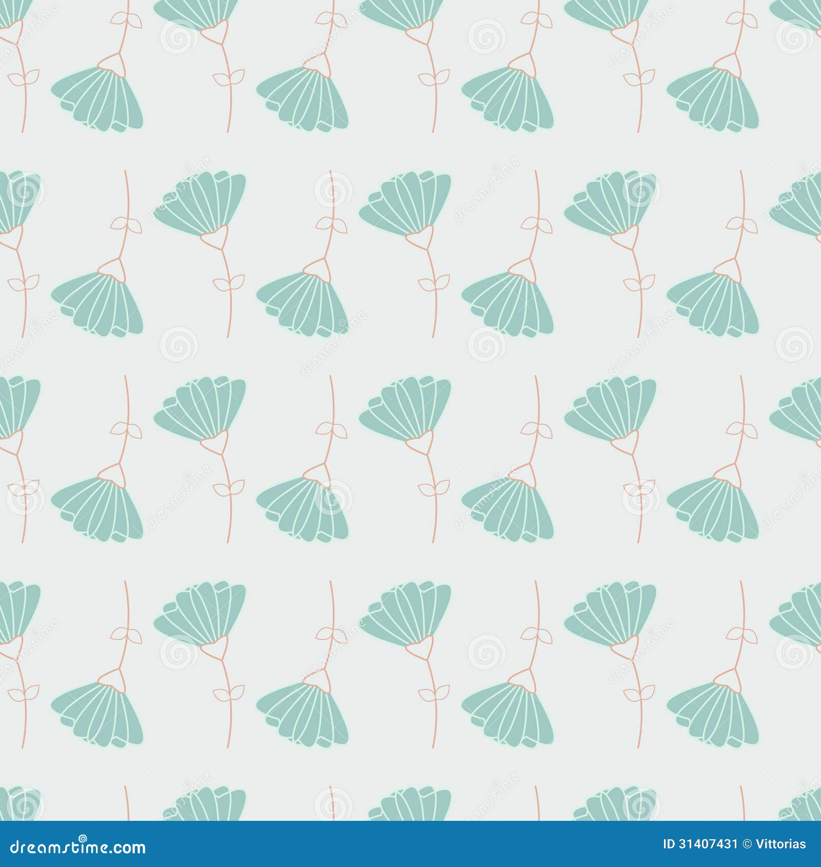 Seamless Floral Pattern With Geometric Stylized Flowers ...