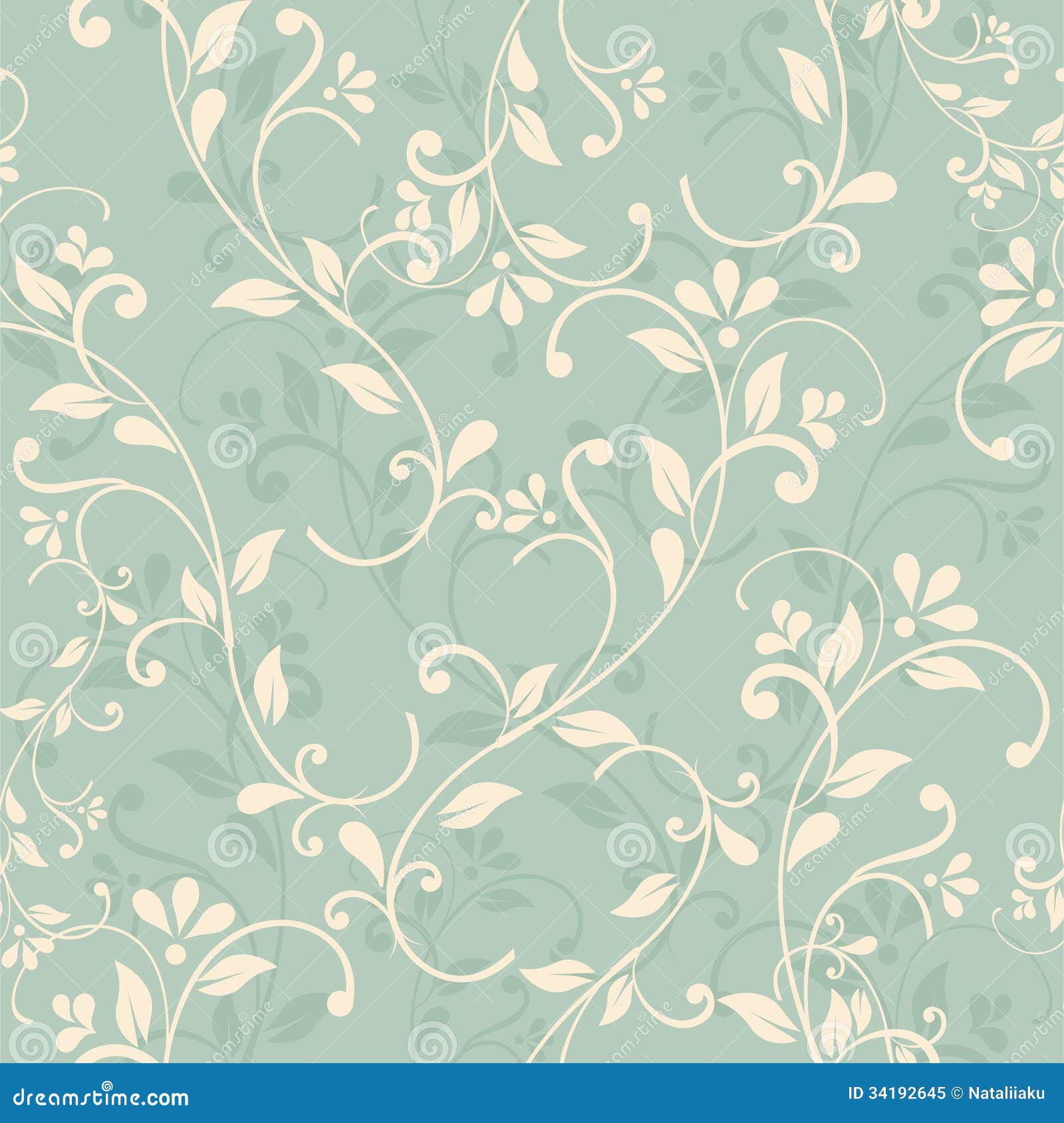Seamless floral pattern stock vector. Illustration of fresh - 34192645