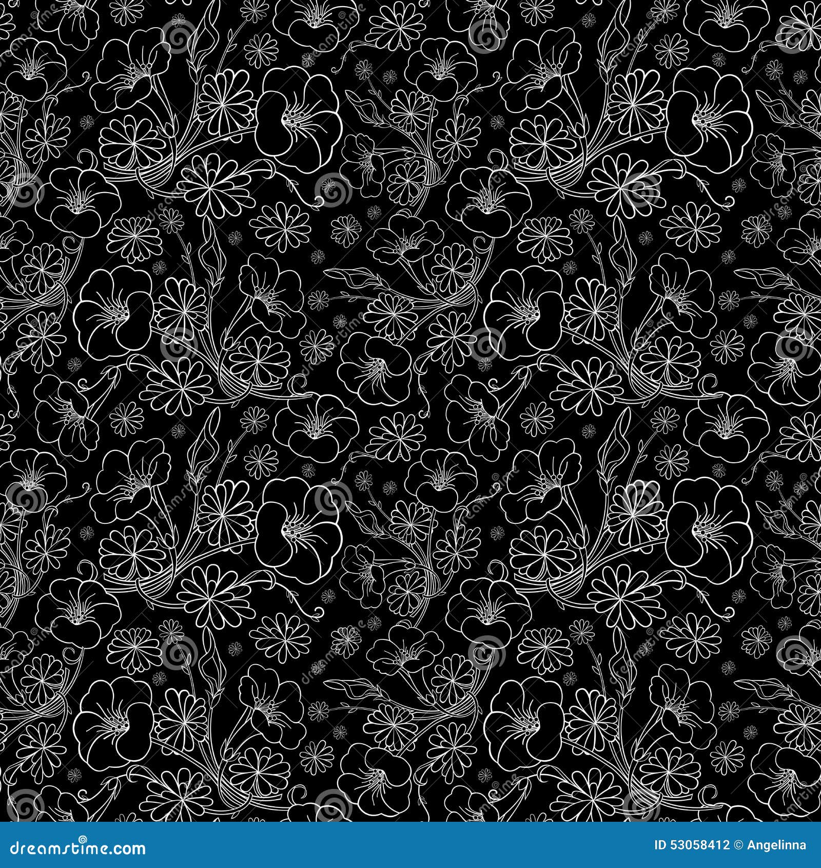 Seamless floral pattern stock vector. Illustration of botanical 53058412