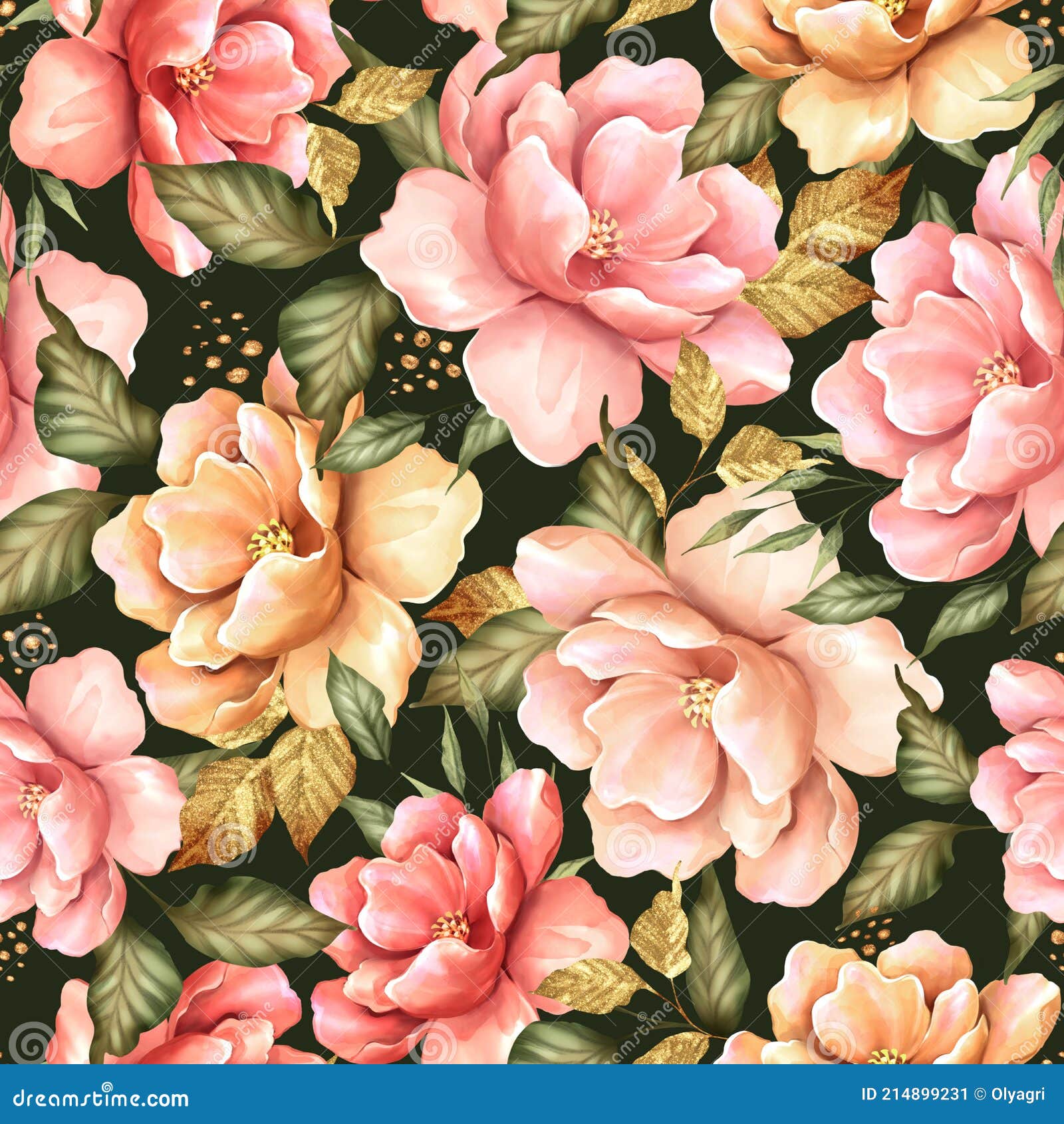 Hình ảnh về hoa vàng hồng trên nền họa tiết hoa cỏ xanh đậm sẽ mang lại cảm giác mát mẻ, tươi mới cho người xem. Sắc màu tươi sáng và hình ảnh hoa cỏ tươi tắn khiến bức tranh trở nên sống động và thu hút nhìn ngay từ ánh mắt đầu tiên.