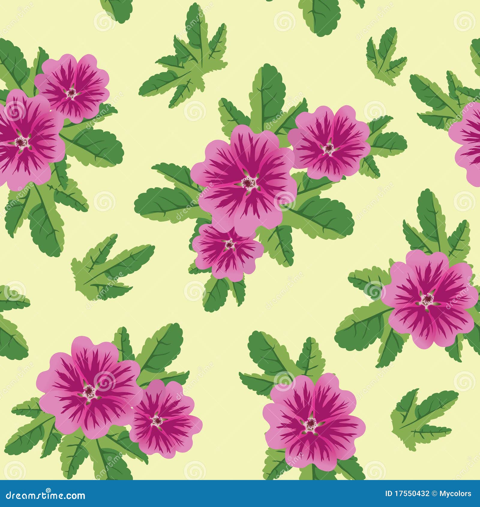 seamless floral  texture with malva flowers