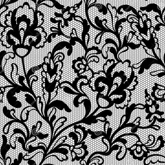Seamless Flower Lace Pattern Stock Illustration - Illustration of ...