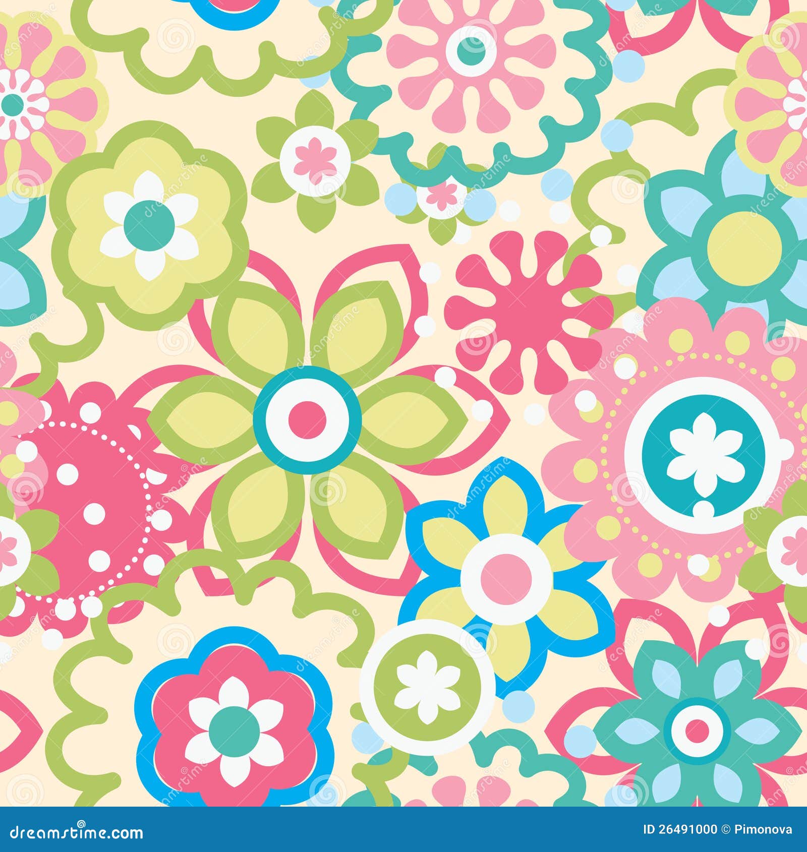 Seamless flower pattern stock illustration. Illustration of ornament