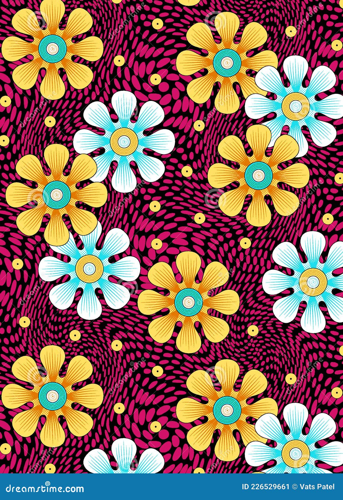seamless flower pattern on geometrical background