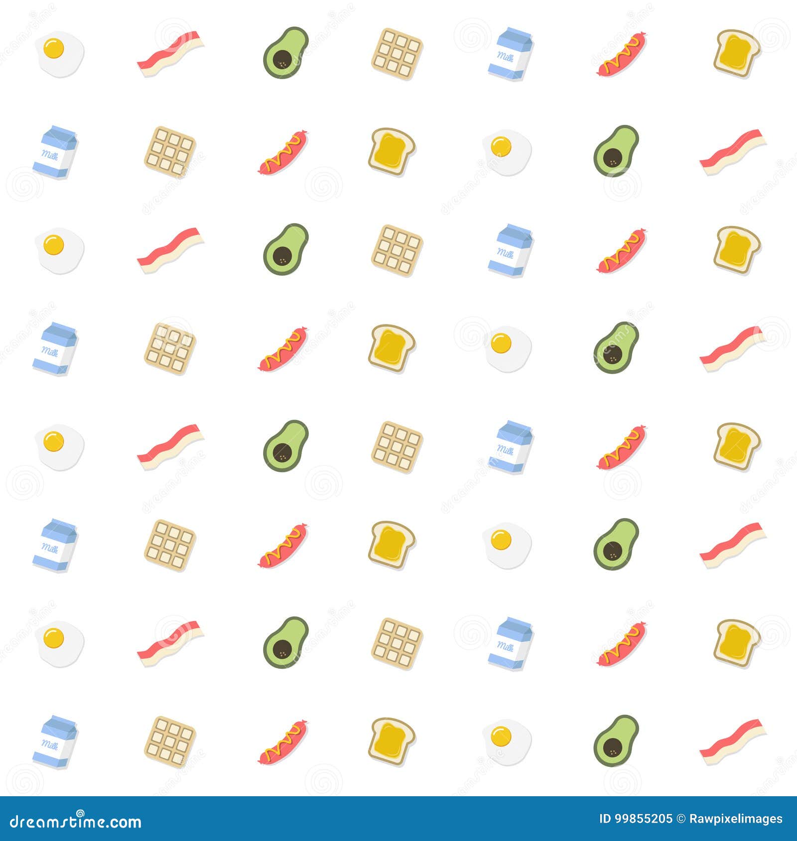 Seamless Food Pattern Background Vector Stock Vector - Illustration of ...