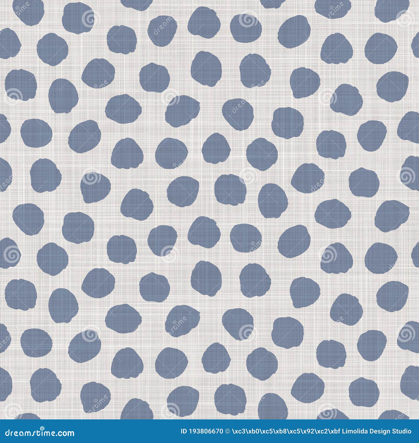 Seamless French Farmhouse Dotty Linen Pattern. Provence Blue White Woven  Texture. Shabby Chic Style Decorative Circle Stock Photo - Image of nature,  allover: 193806670