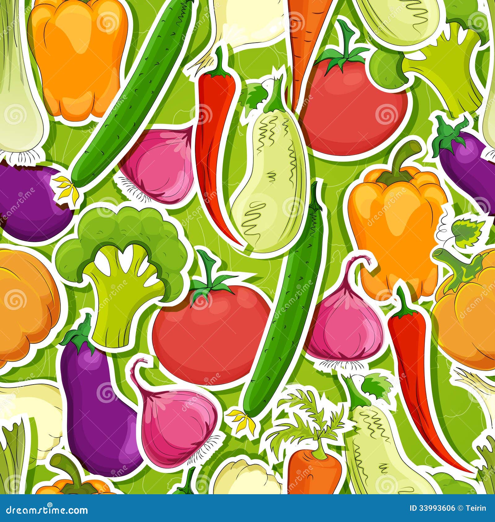 Seamless Funny Vegetable Background Stock Vector Illustration of