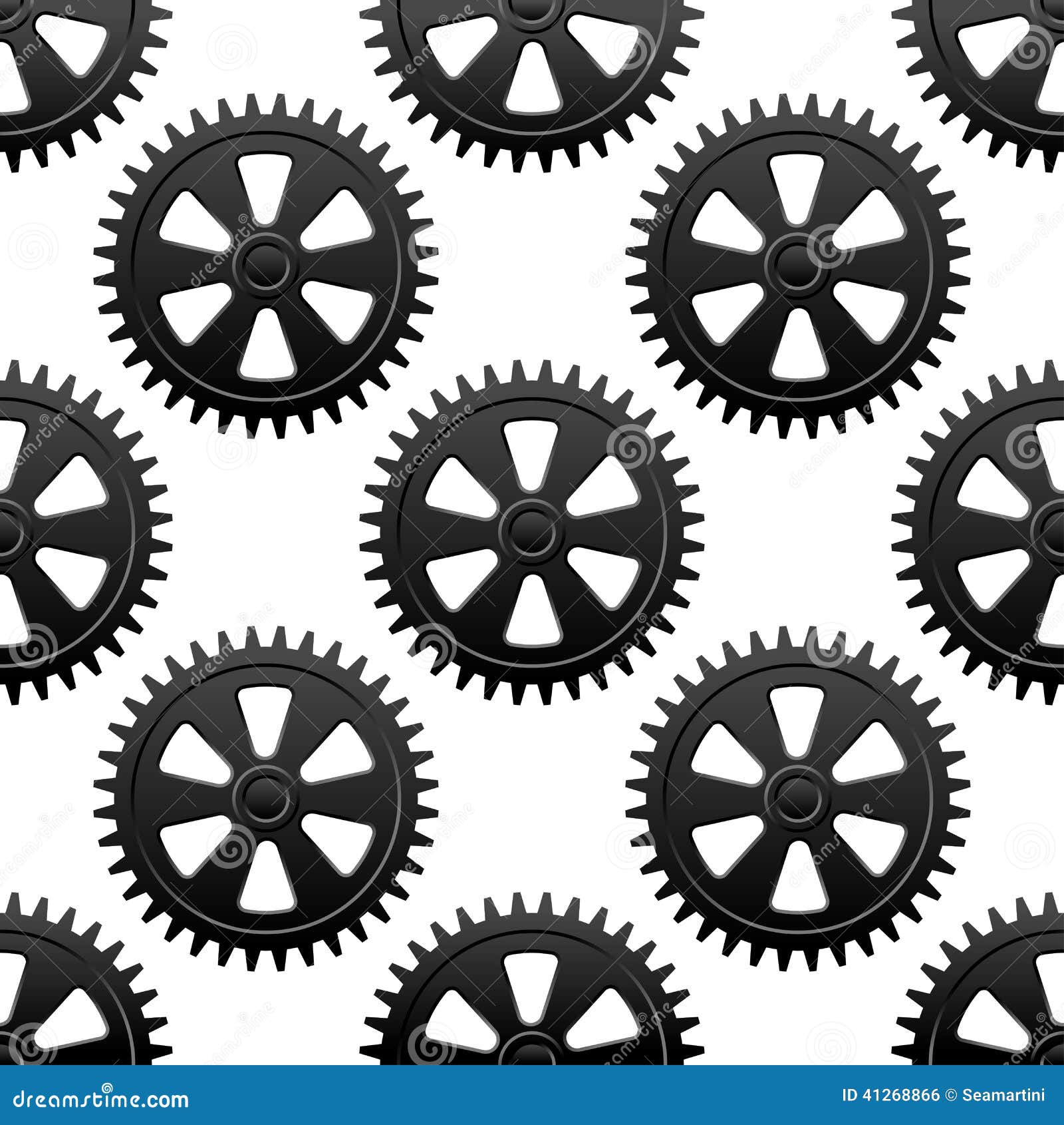 Seamless gears pattern stock vector. Illustration of machinery 41268866