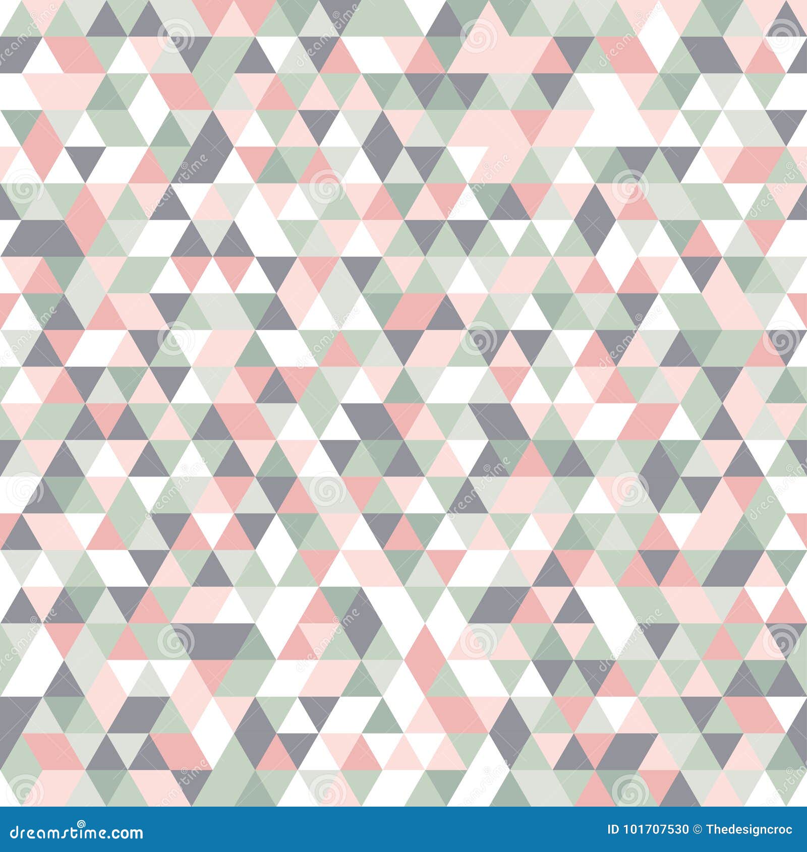 Geometric Mosaic Pattern Pastel Colors Pink Grey White Green