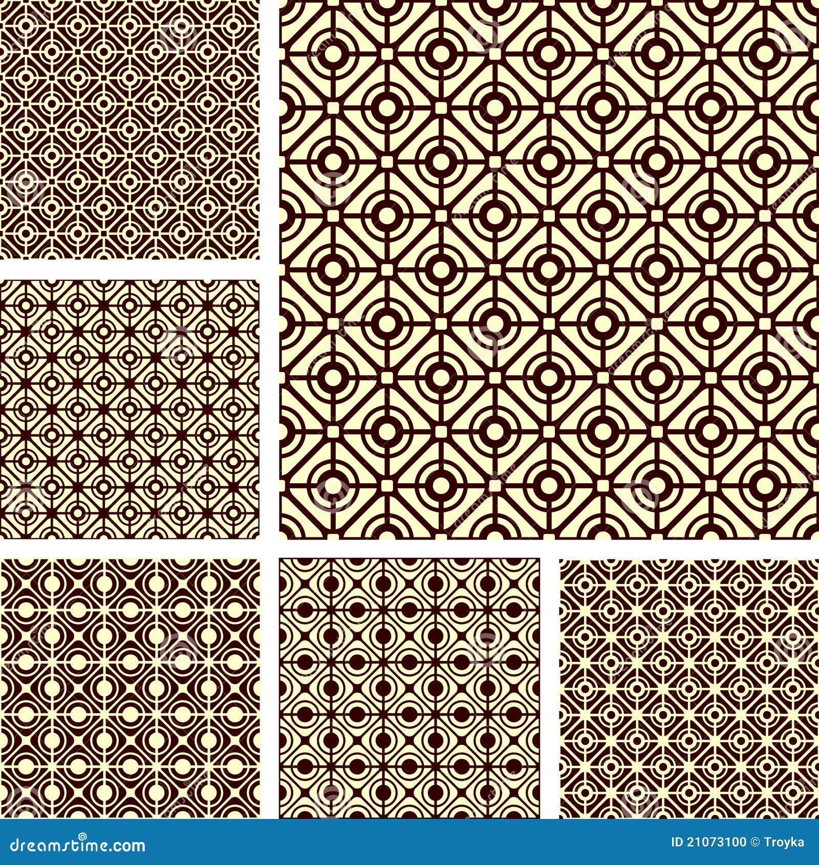 seamless geometric latticed patterns set.