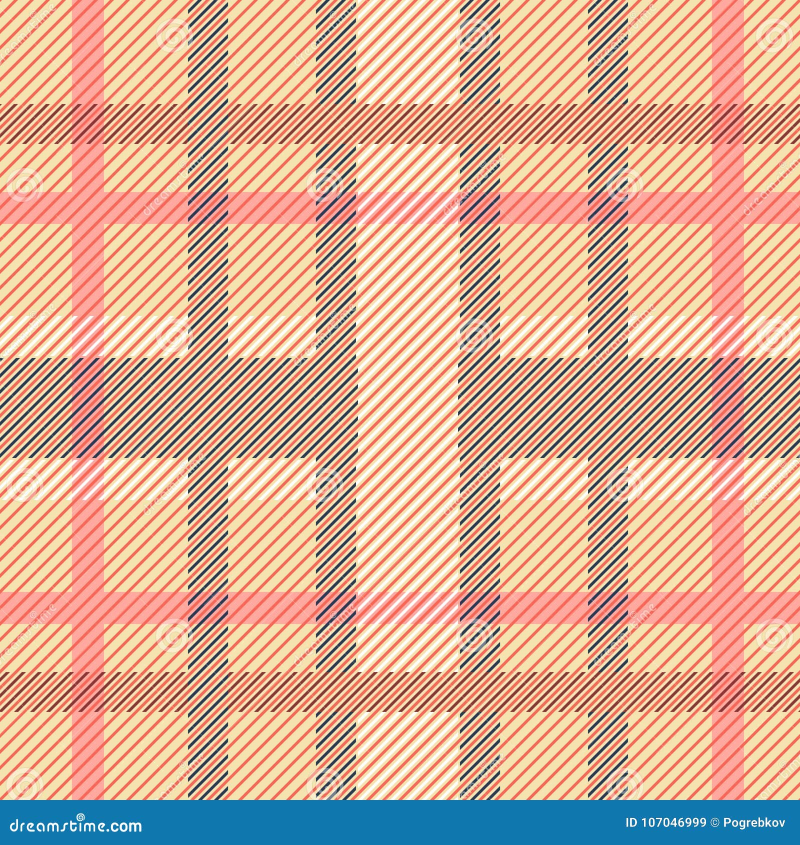 Seamless Geometric Plaid Pattern in Warm Palette Stock Vector ...