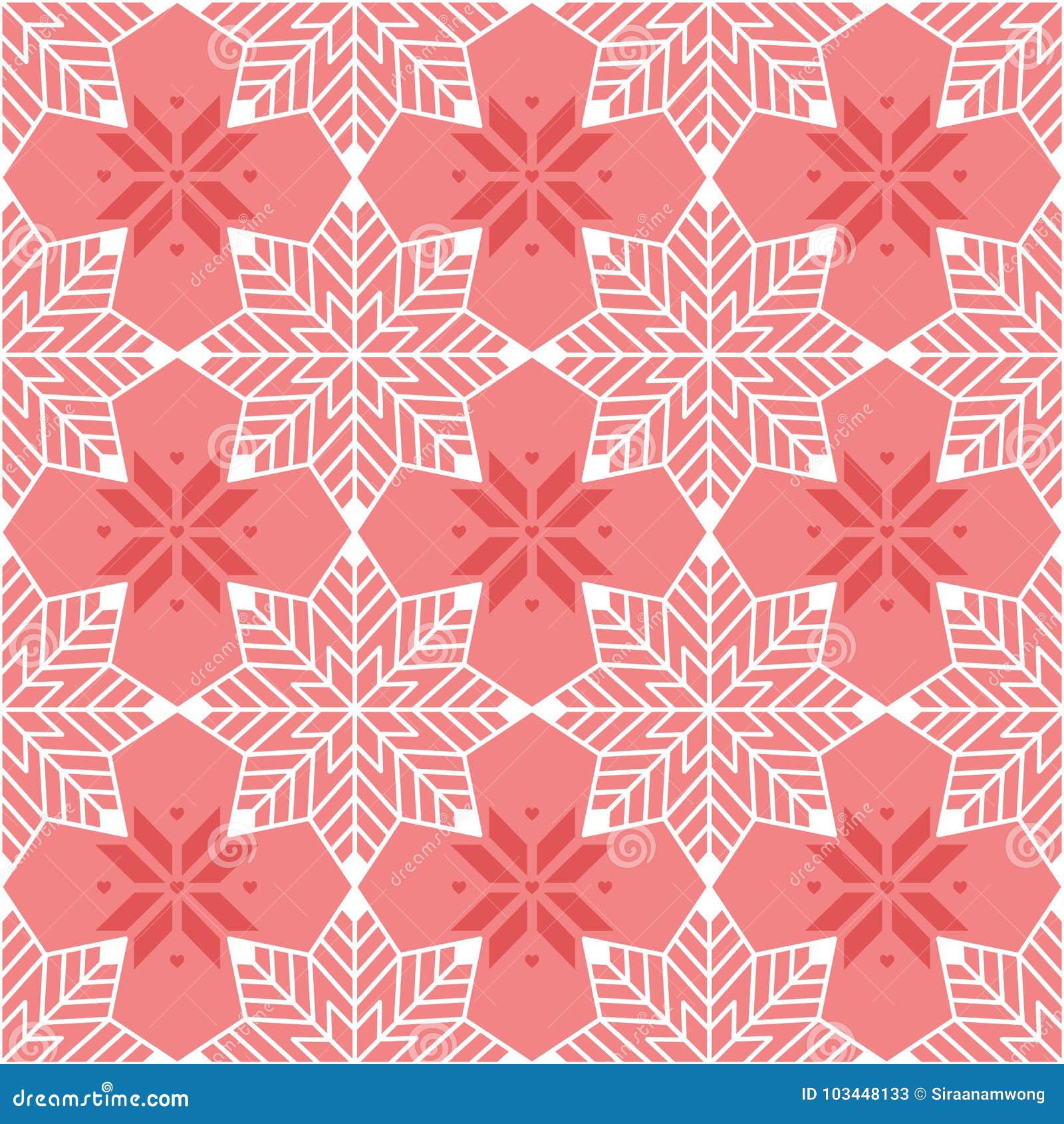 Seamless Geometric Snowflake Pattern Stock Vector Illustration of