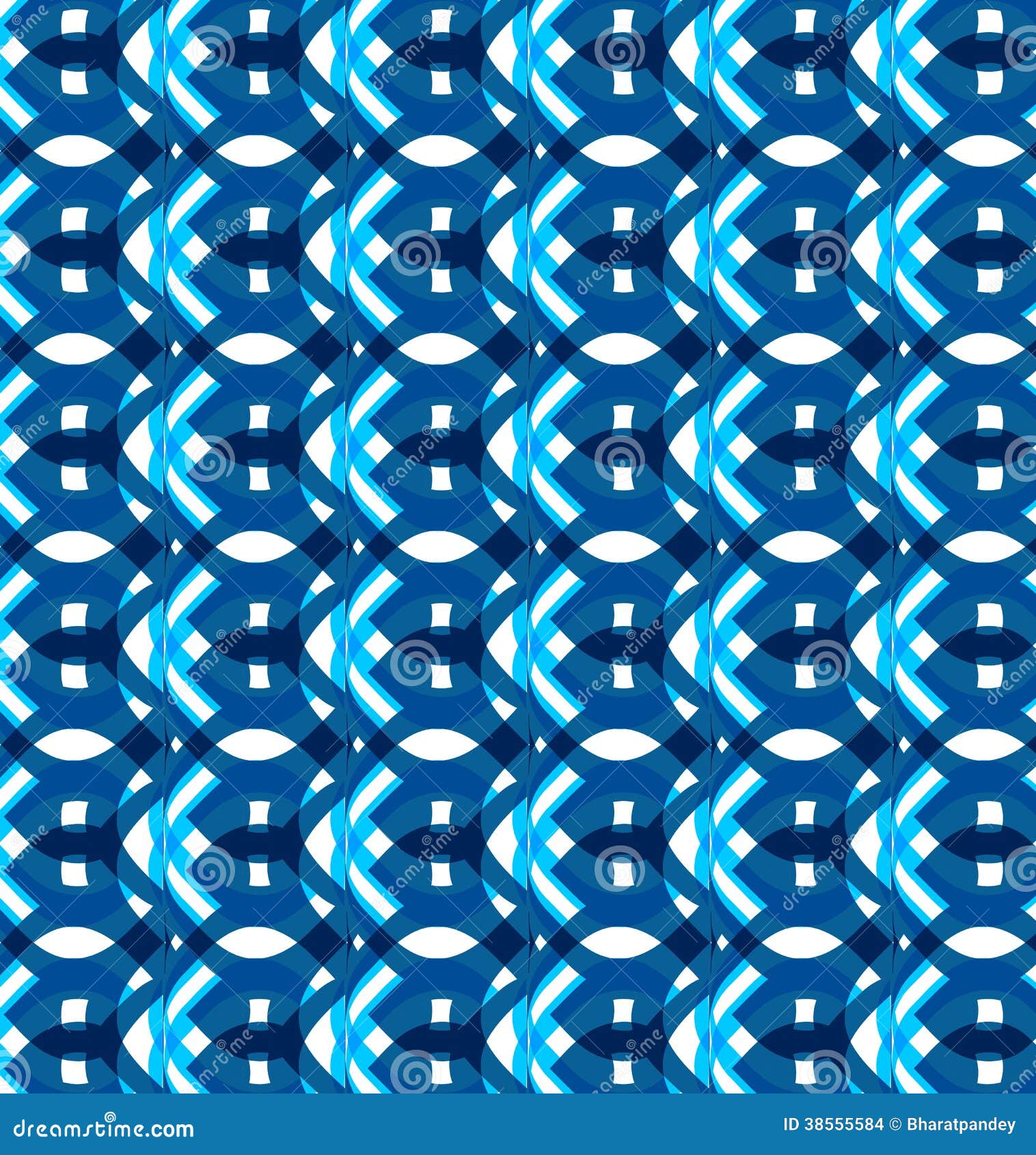 Seamless Geometry Blue Colorful Pattern Texture Stock Illustration