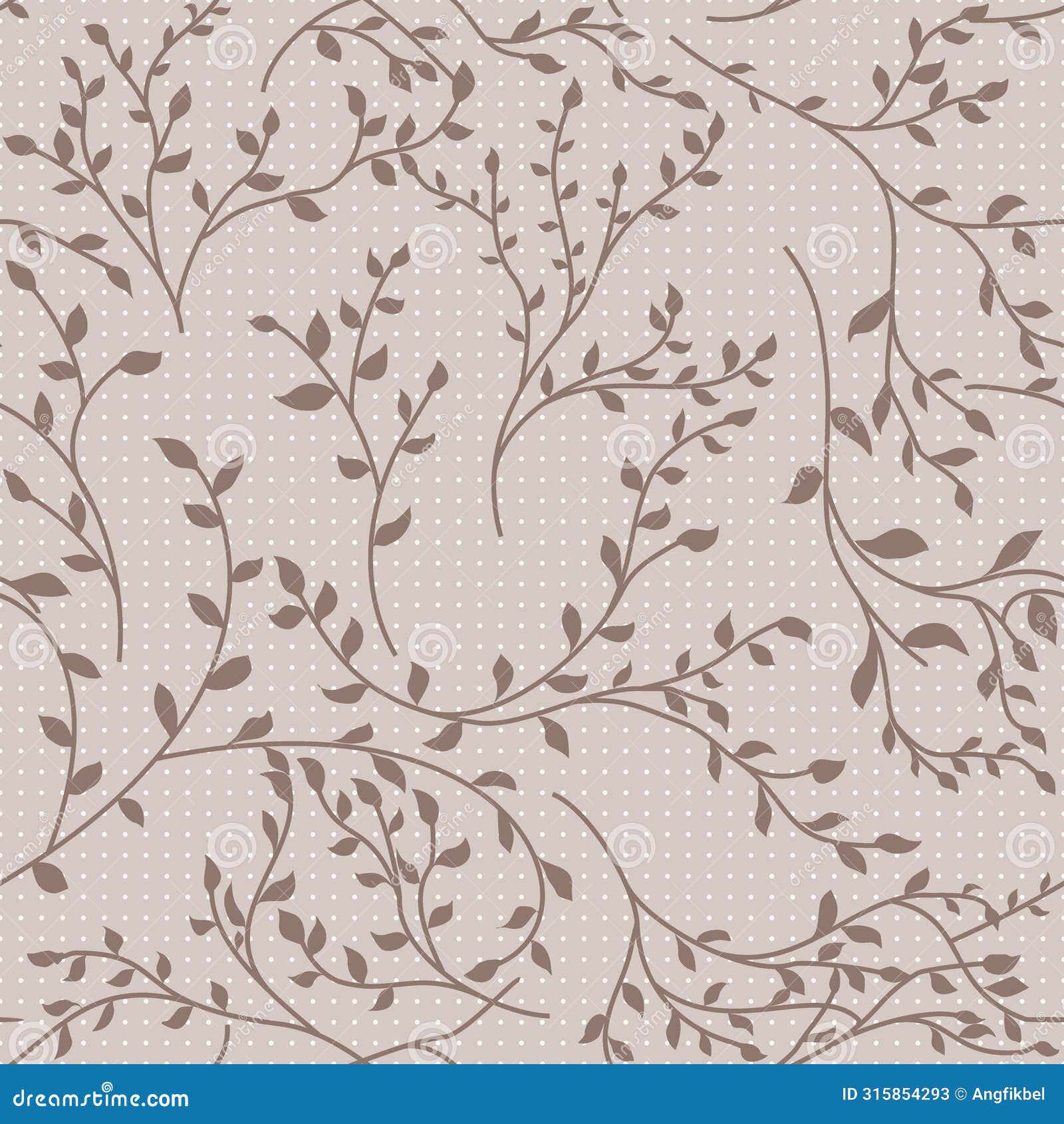 seamless gray floral  pattern with dott background