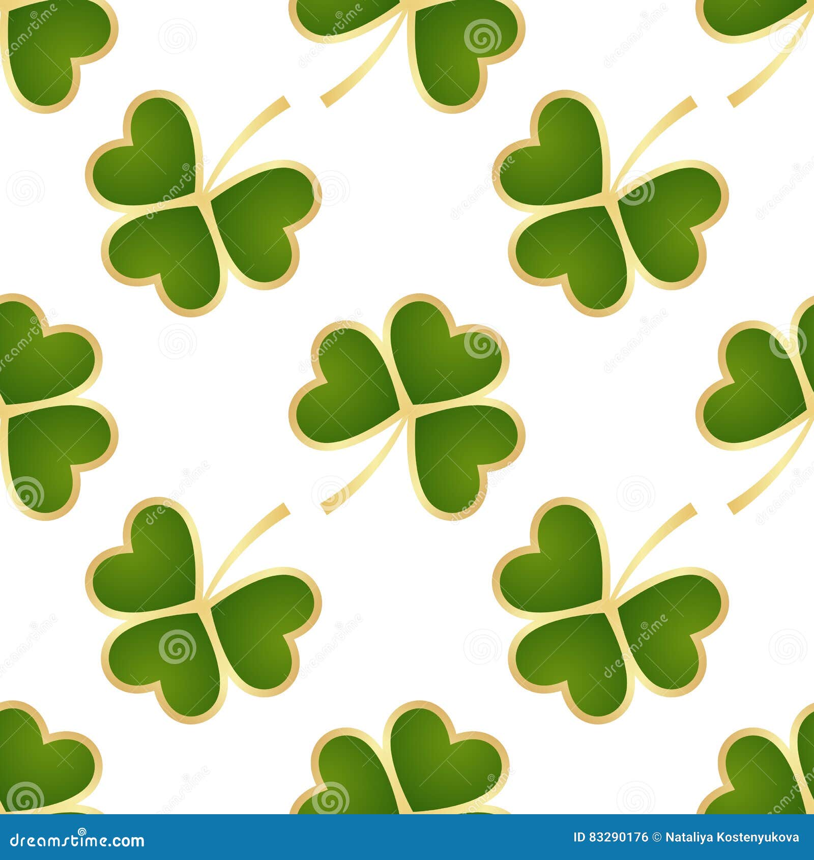 Seamless green shamrocks stock vector. Illustration of celtic - 83290176