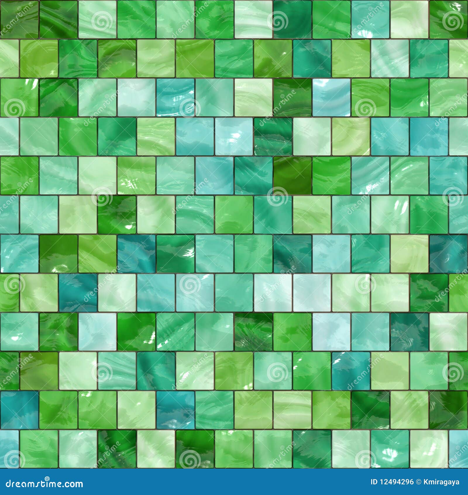 Seamless Green Tiles Texture Stock Illustration Illustration of