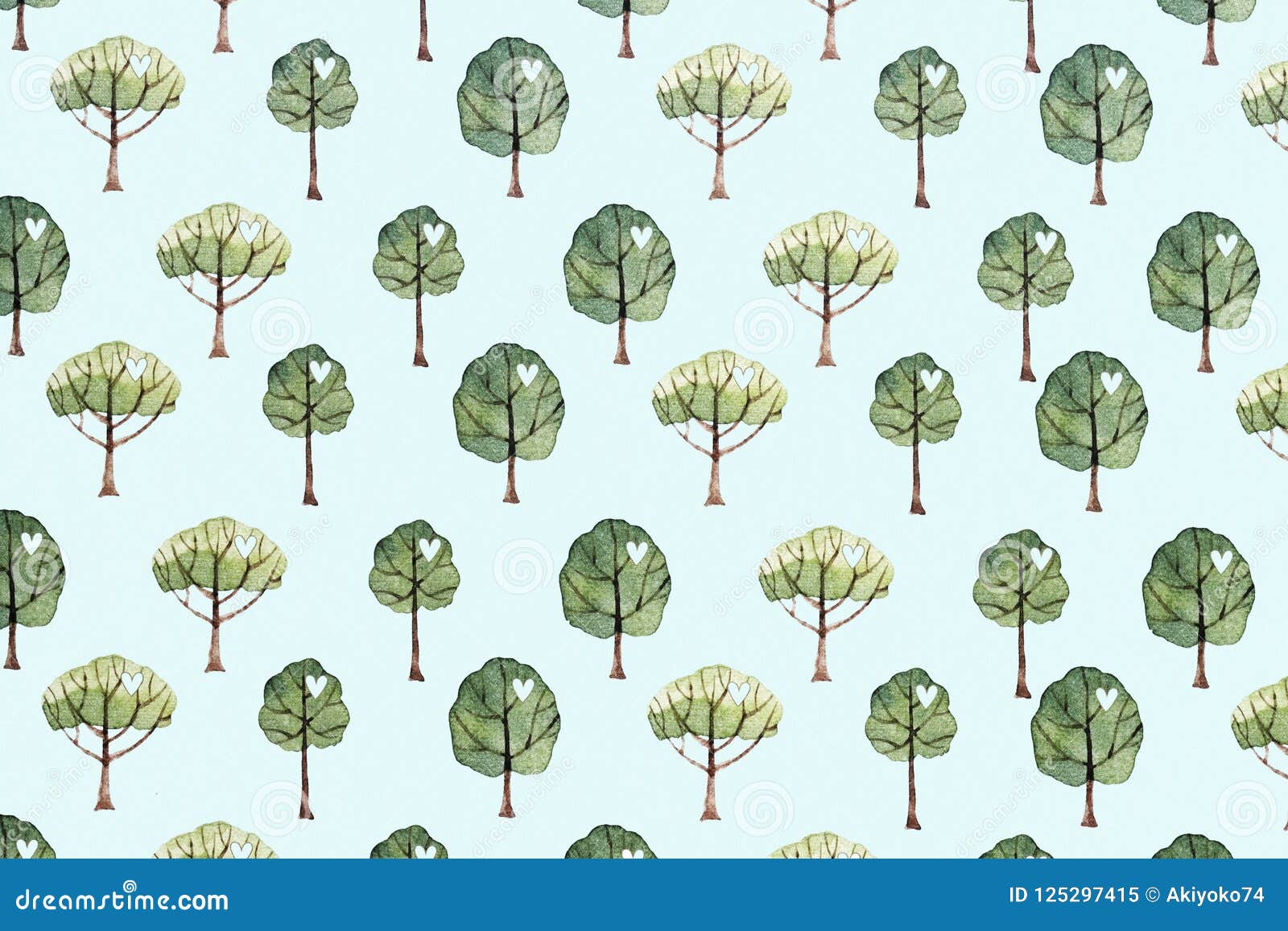 Seamless Green Tree Pattern Background Stock Image Image of color, bush 125297415