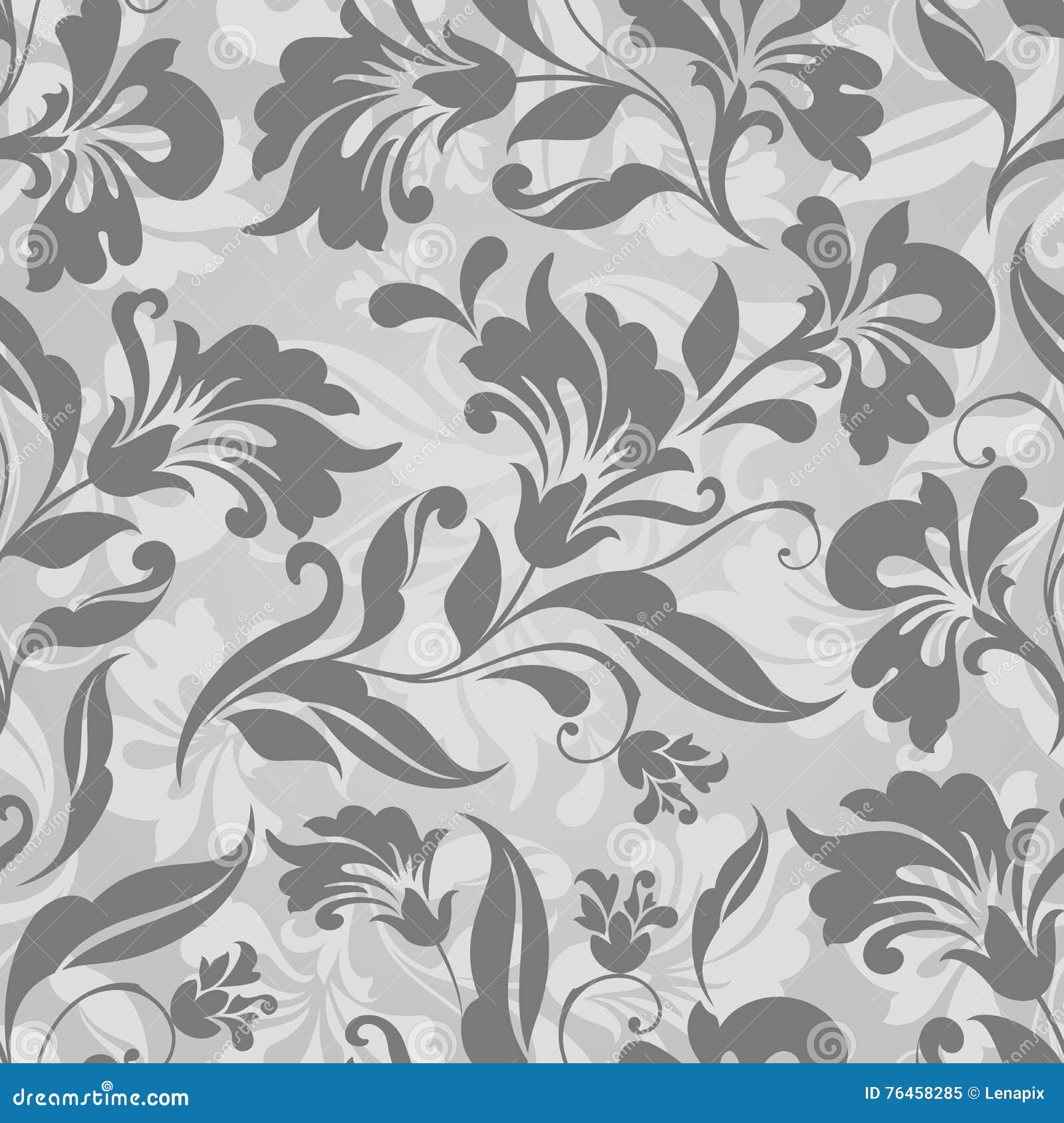 Blue Slate Floral Wrapping Paper - 20 Sheets