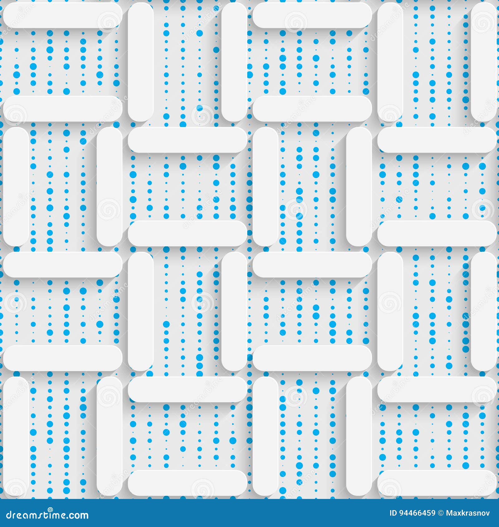 Seamless Grid Pattern. White and Blue Wrapping Background Stock Vector