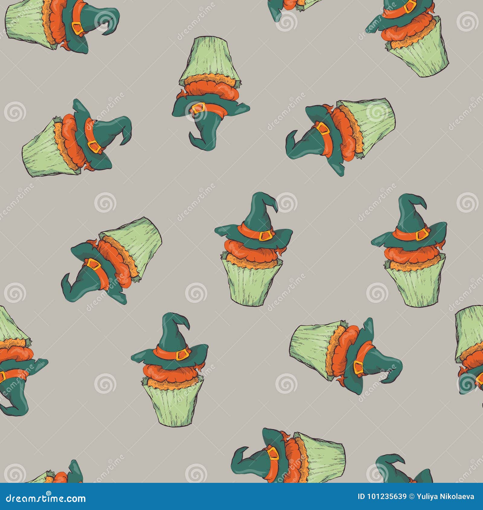Seamless Halloween Party Pattern Wrapping with Decorations Stock Vector Illustration of