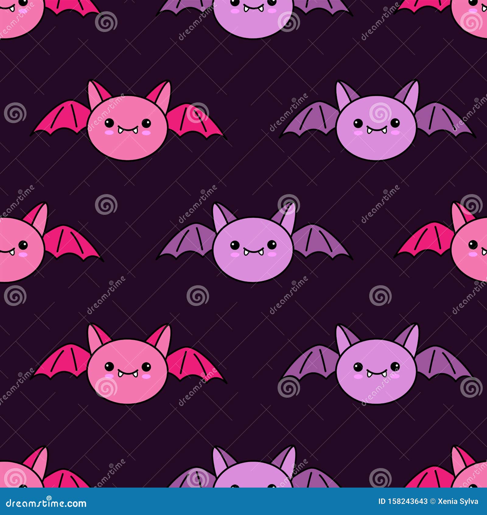Set Cute Bats Halloween Cartoon Characters, Funny Personages With