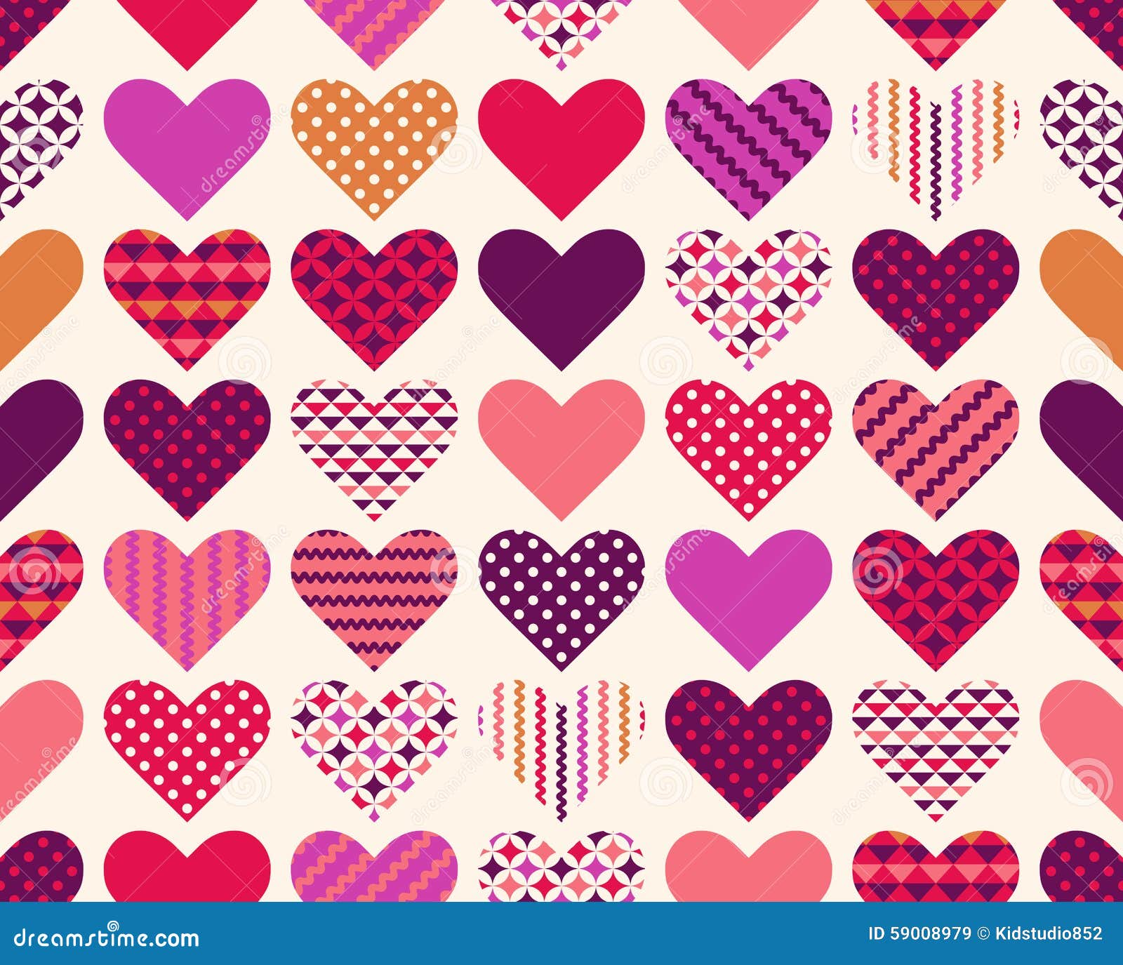 Seamless Heart Geometric Background Stock Vector Illustration of colorful, patchwork 59008979