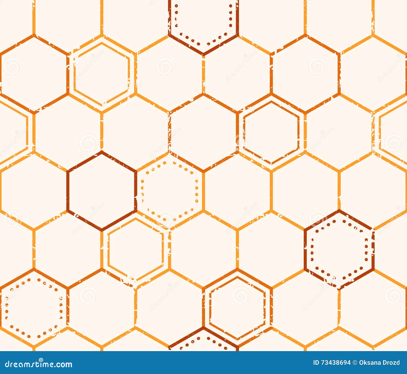 Seamless Honey Pattern with Outlined Honey Cells Stock Vector