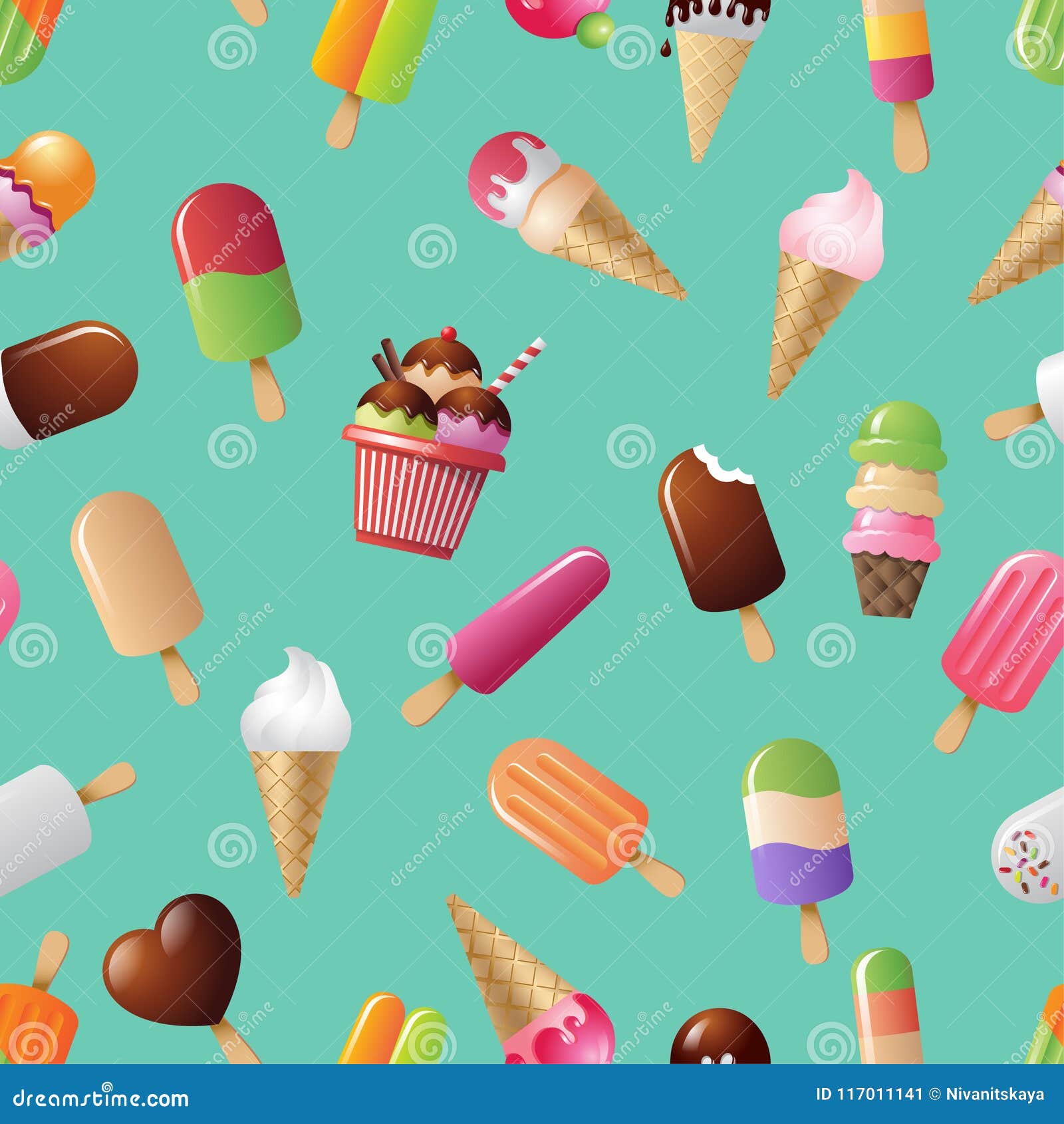 Wallpaper ID 13511  ice cream patterns pattern neon sweet 4k free  download