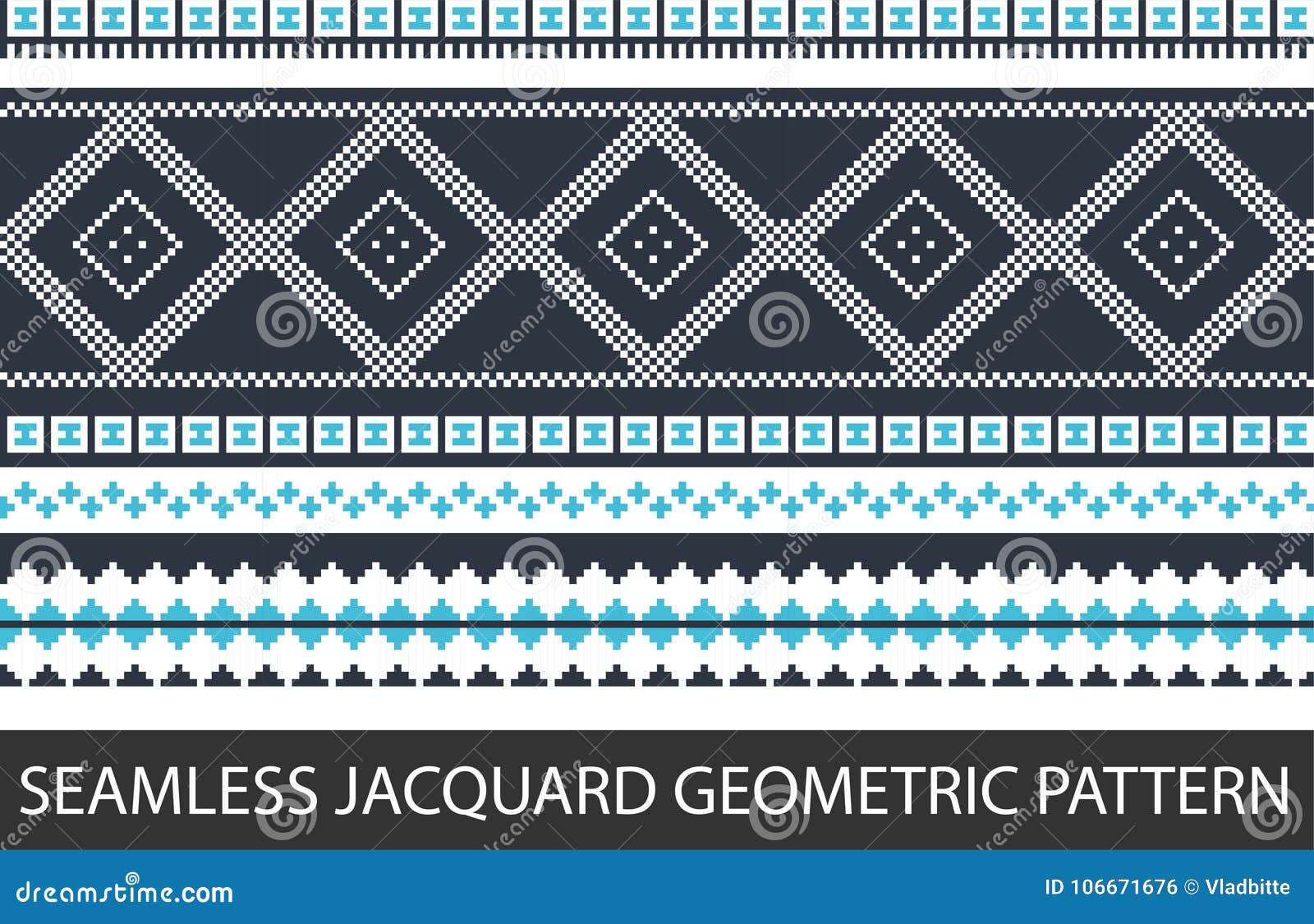 Seamless Jacquard Geometric Pattern in Vector Graphic Stock Vector -  Illustration of pattern, graphic: 106671676