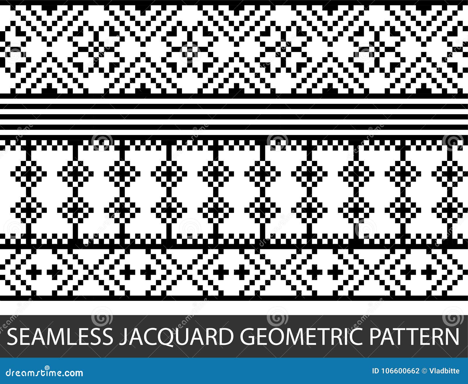 Seamless Jacquard Geometric Pattern in Vector Graphic Stock Vector -  Illustration of seamless, draw: 106600662