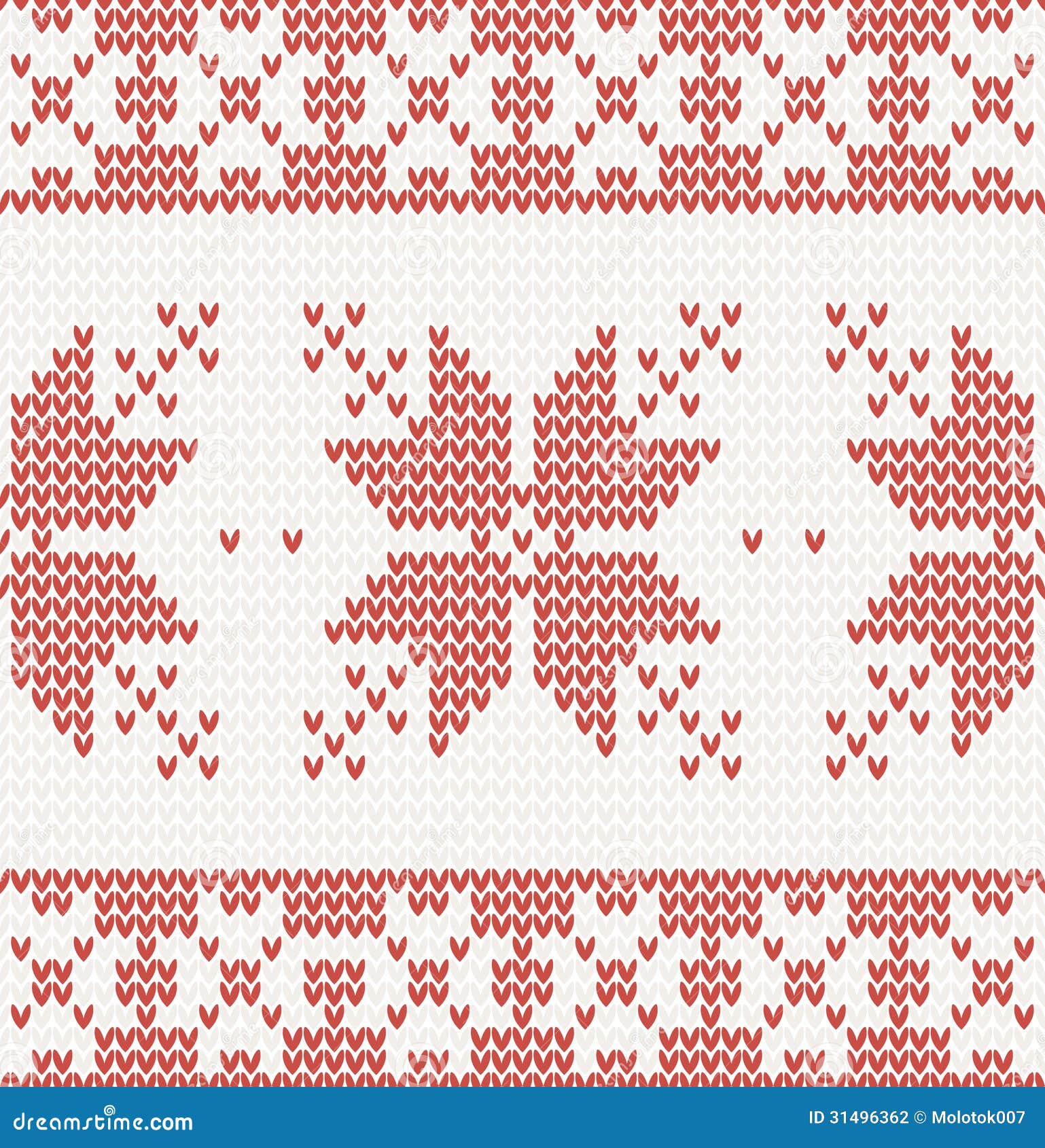 Seamless Knitted Pattern With Christmas Ornament Stock