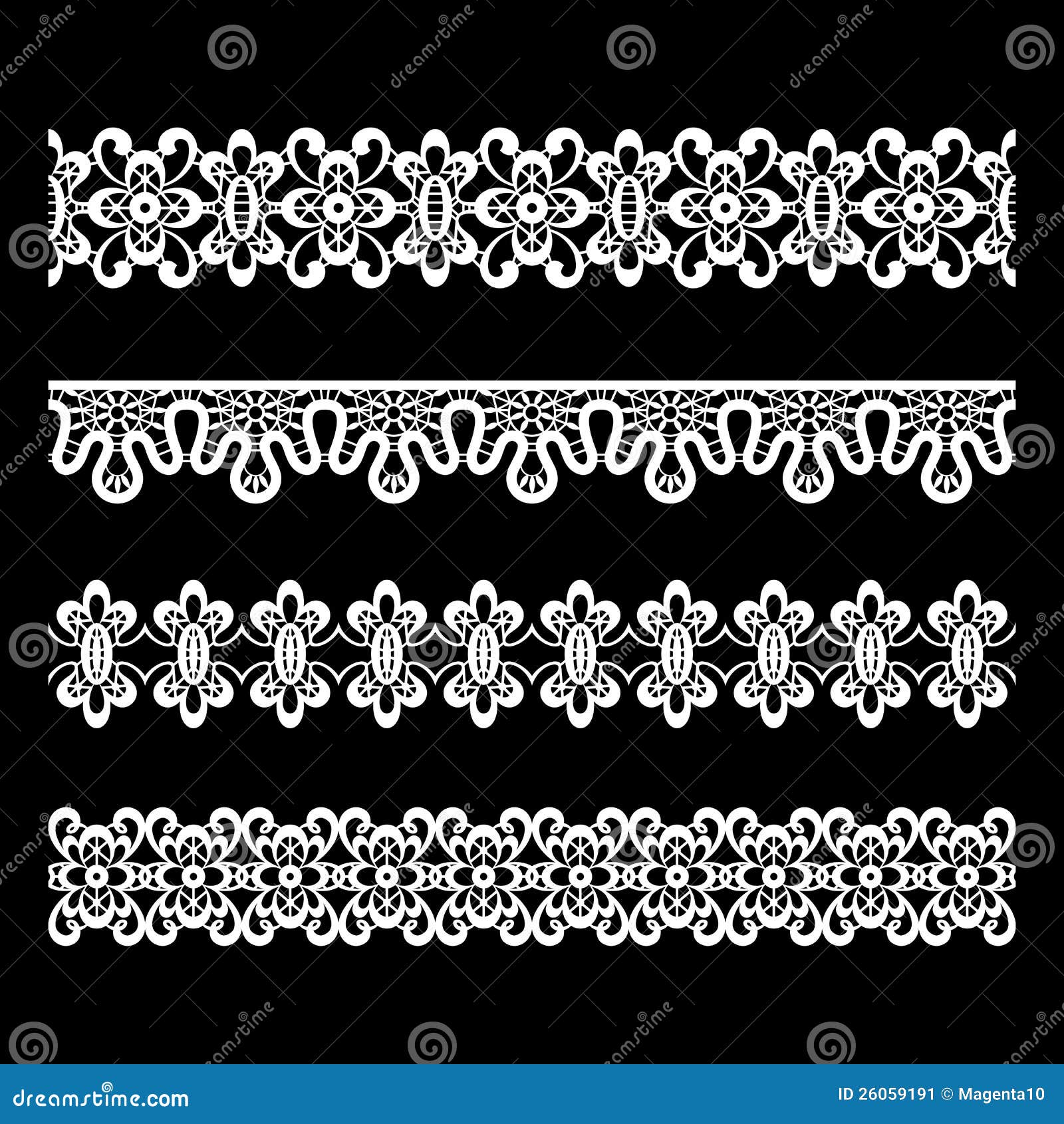 Seamless lace borders stock vector. Illustration of decoration - 26059191