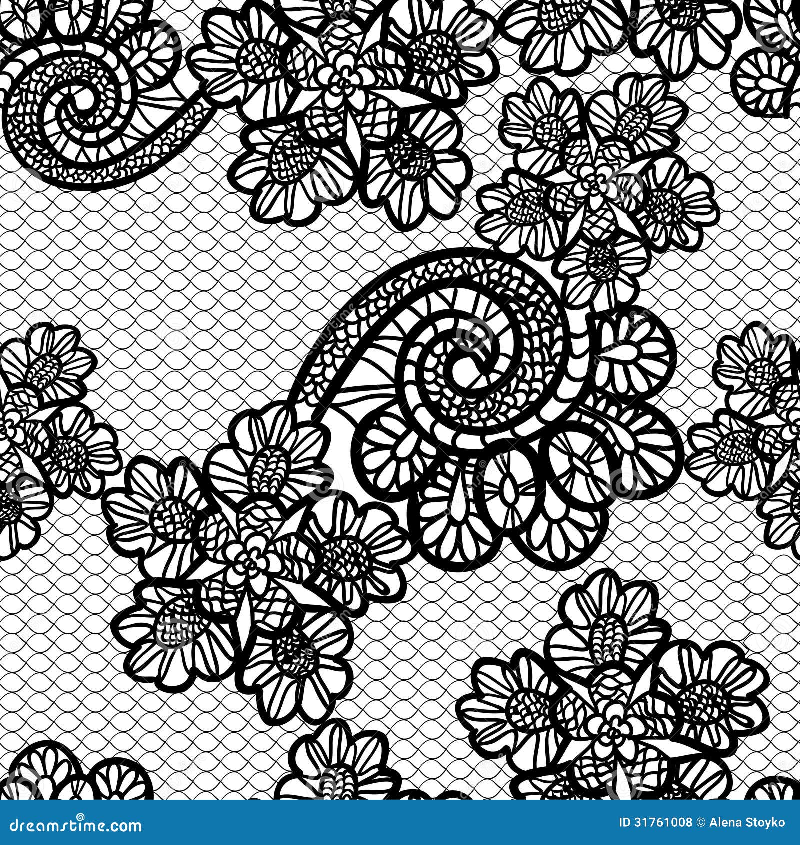 Seamless lace pattern stock vector. Illustration of flower - 31761008