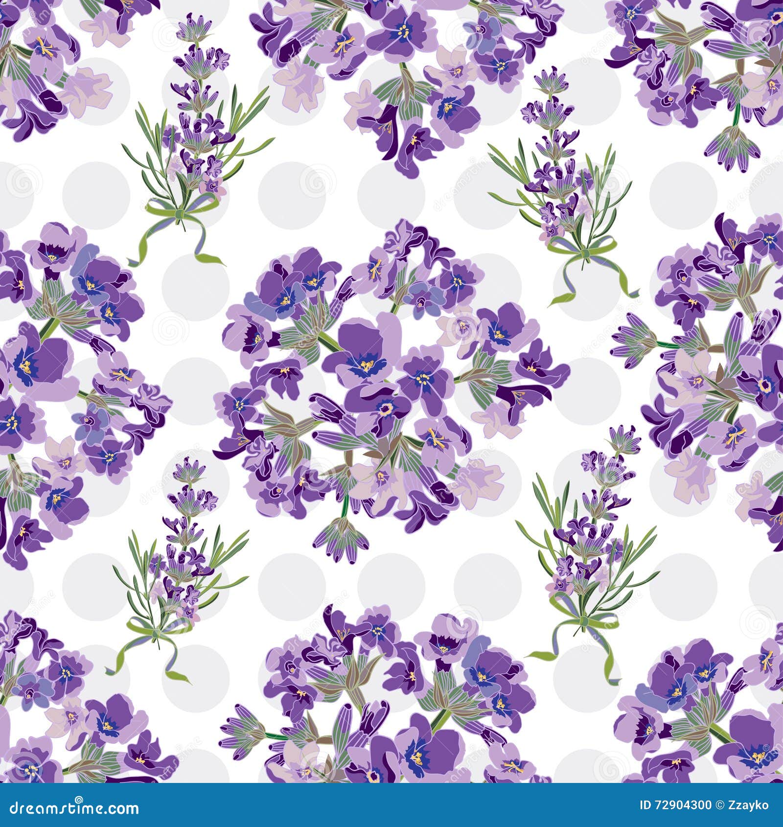 Seamless Lavender Flowers Background. Botanical Illustration ...