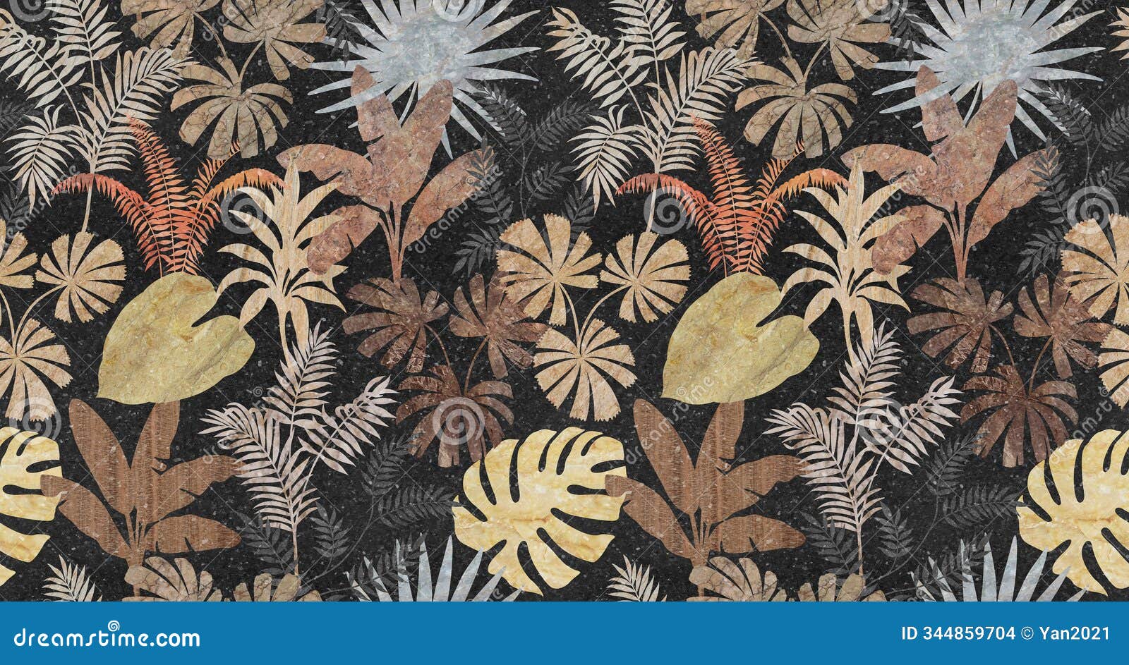 seamless leaf vintage pattern art colorful  marble mixed texture