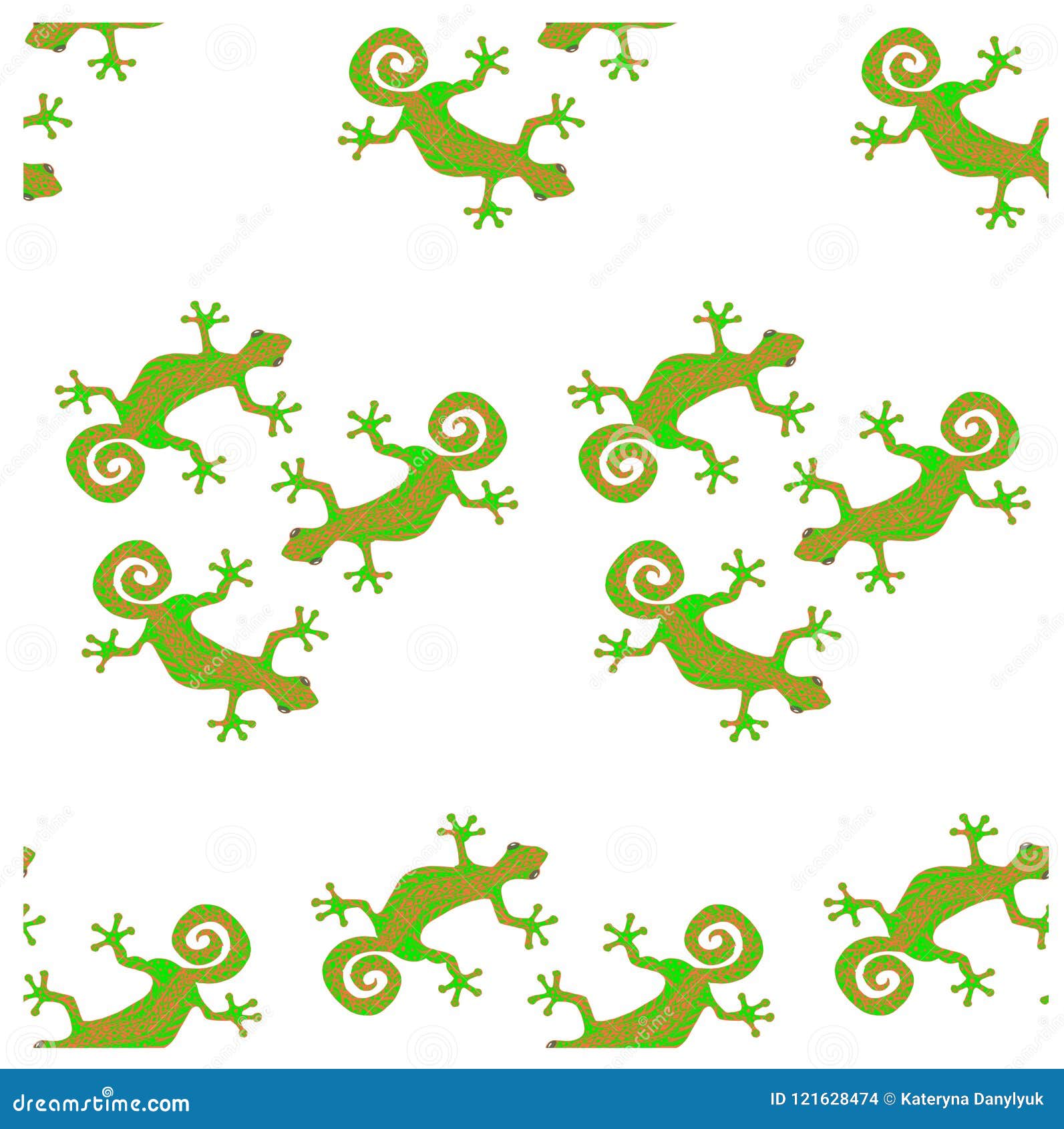 Seamless Lizard Pattern Hand Drawn Stock Vector Illustration of