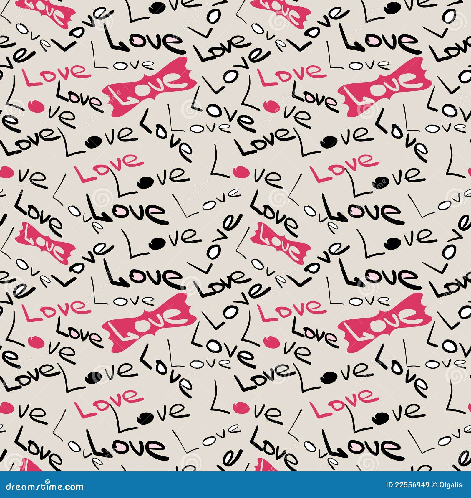 Seamless Love Pattern stock illustration. Illustration of scroll - 22556949