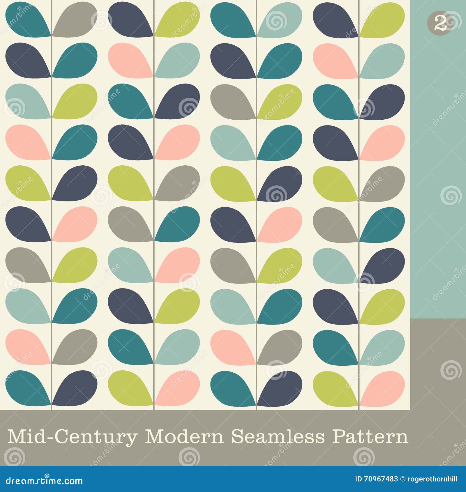 seamless mid century modern  pattern