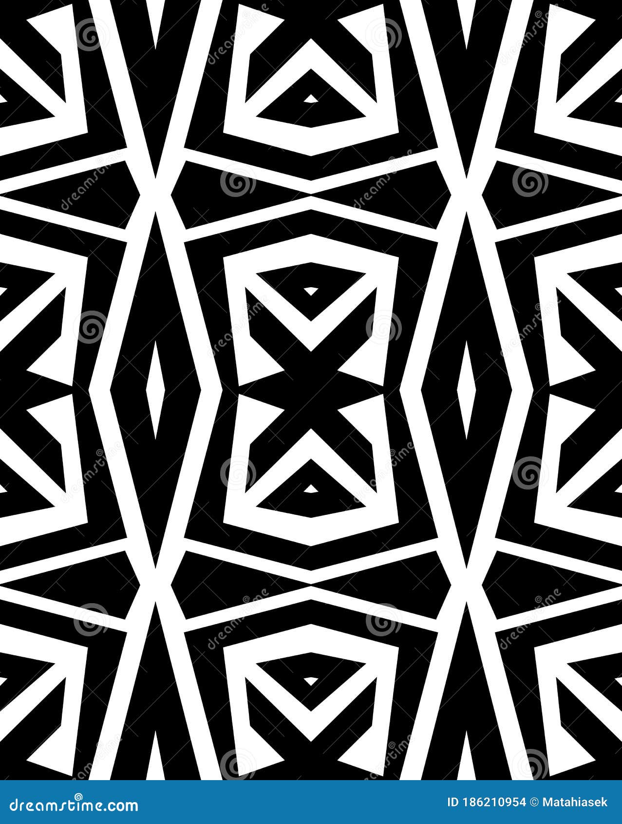 seamless monochromatic pattern. black and white geometric tiling background