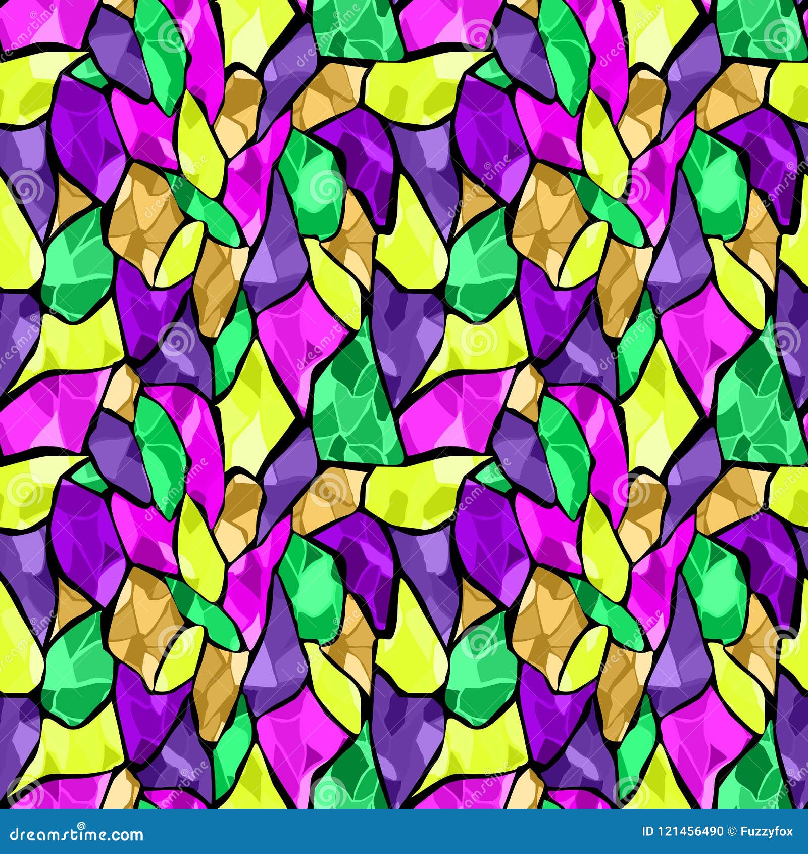 Seamless Mosaic Glass Broken Tile Pattern Stock Illustration