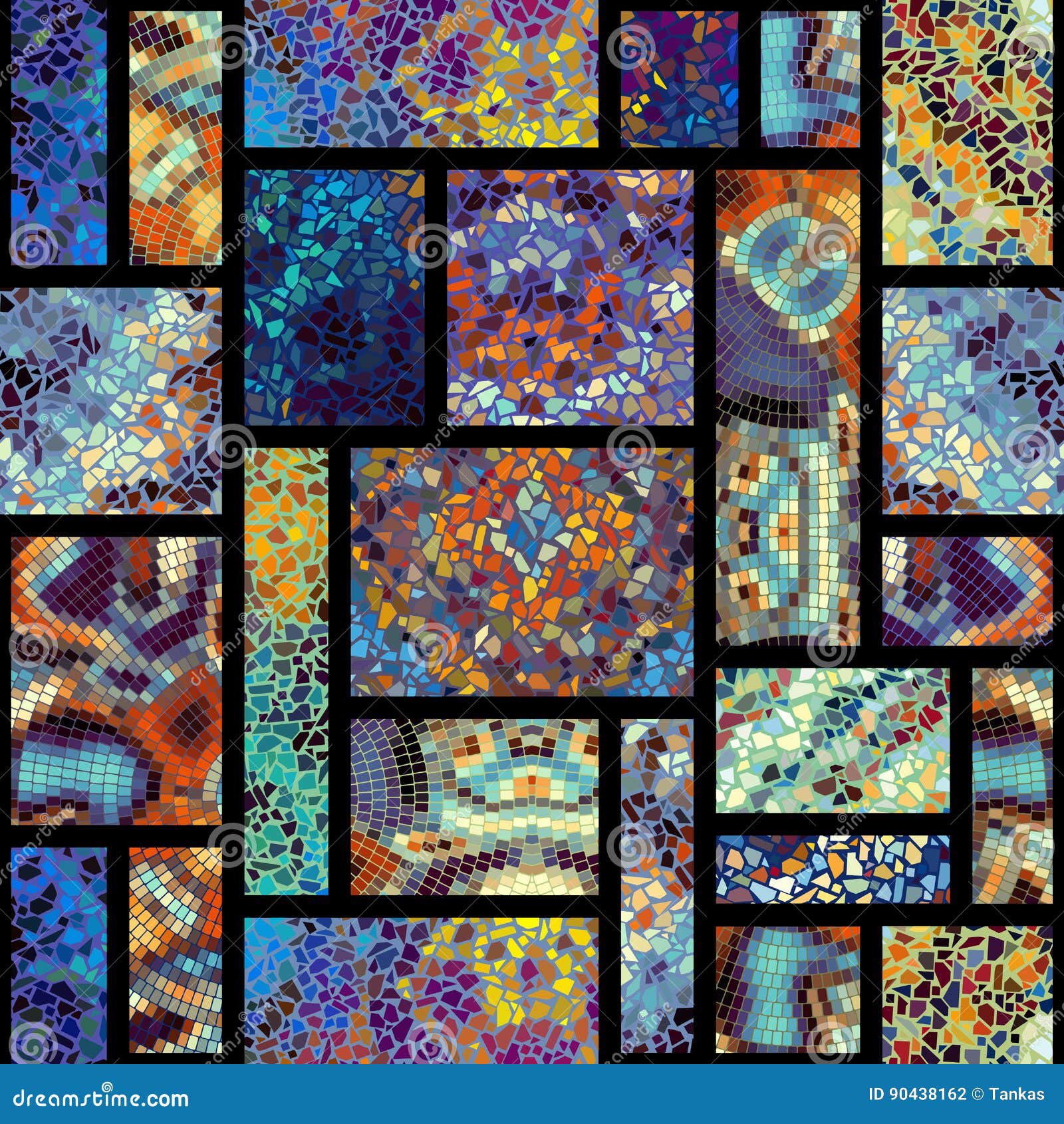 Seamless Mosaic Pattern Stock Vector Illustration Of Seamless 90438162