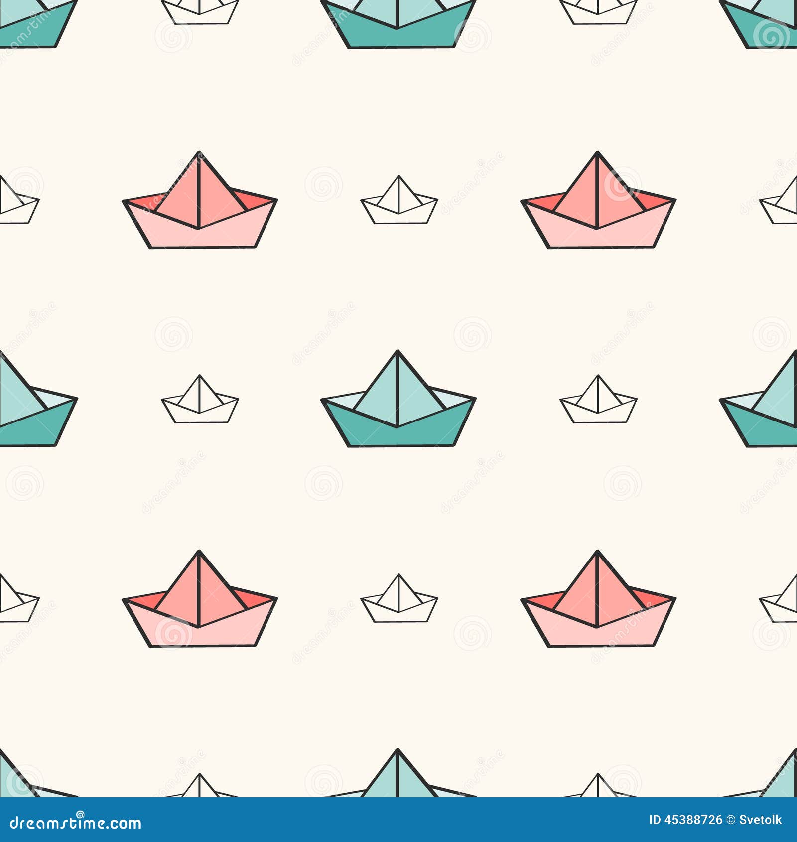 seamless nautical pattern paper boats can be used wallpaper fills surface textures 45388726