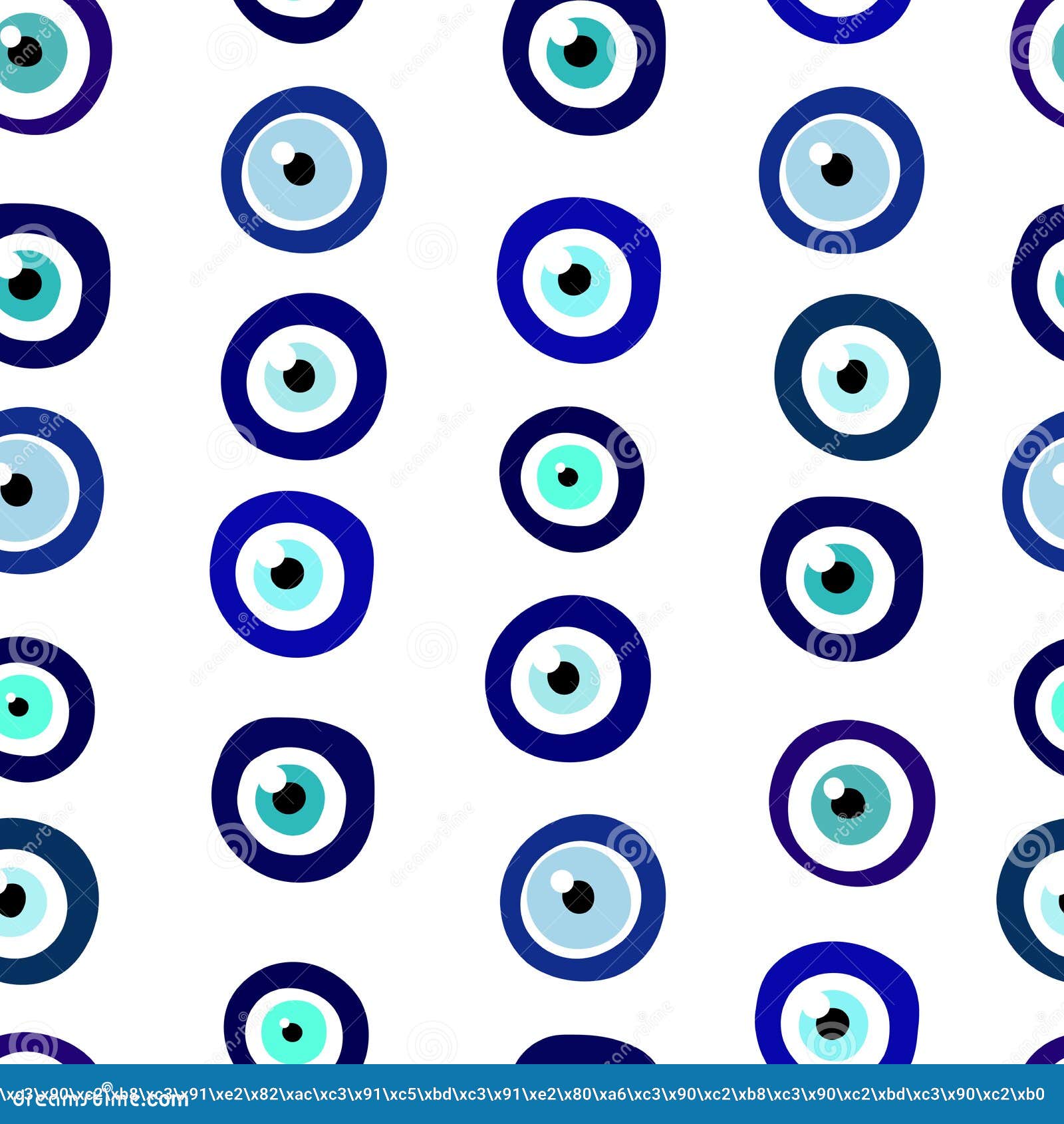 Seamless Nazar Amulet Eye Pattern Stock Illustration - Illustration of ...