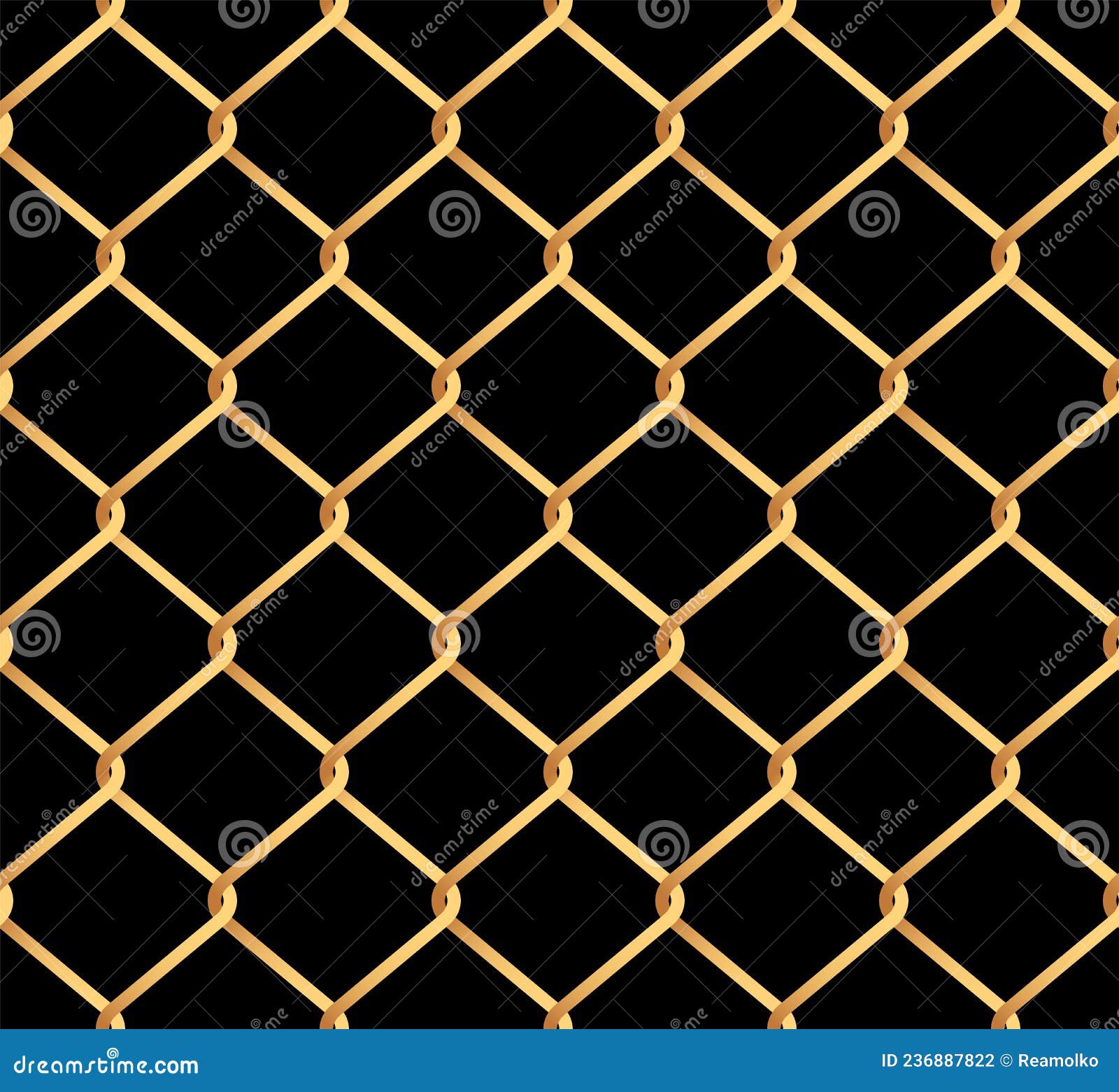 seamless net rabitz fence pattern. golden metal wire mesh background.