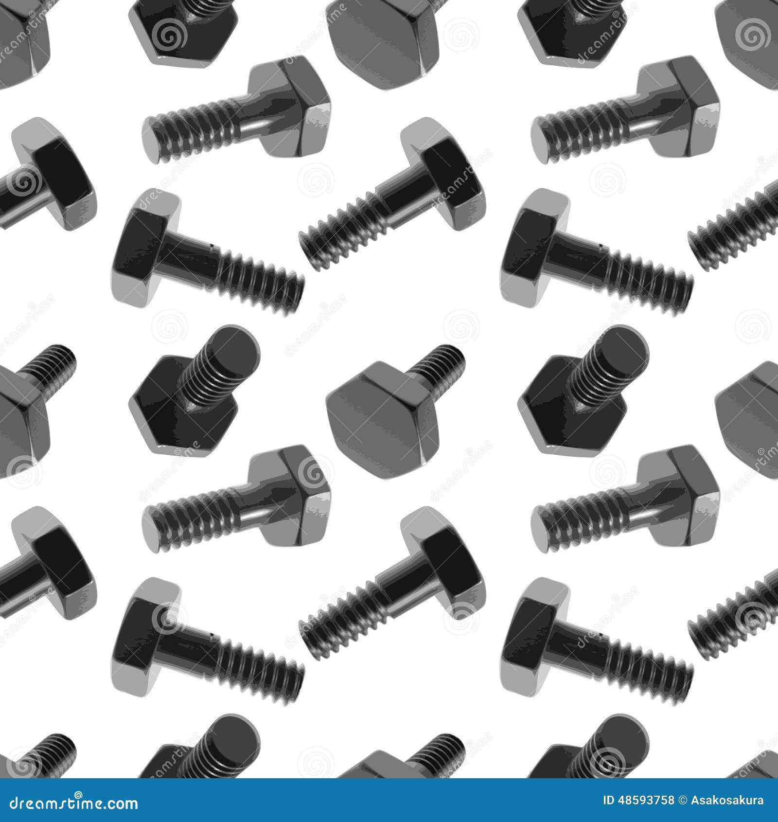 Seamless Nuts And Bolts Cartoon Vector 23138137