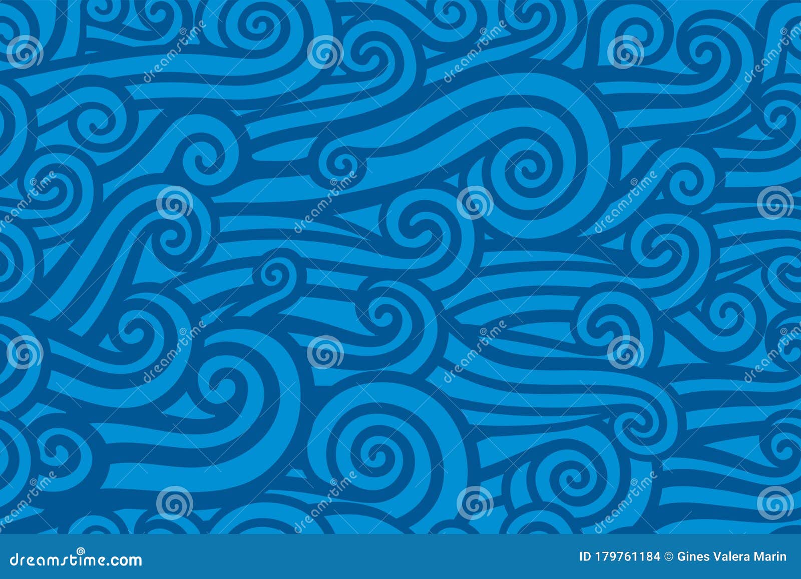 Seamless Ocean Waves Plain Background Texture in Blue Stock ...