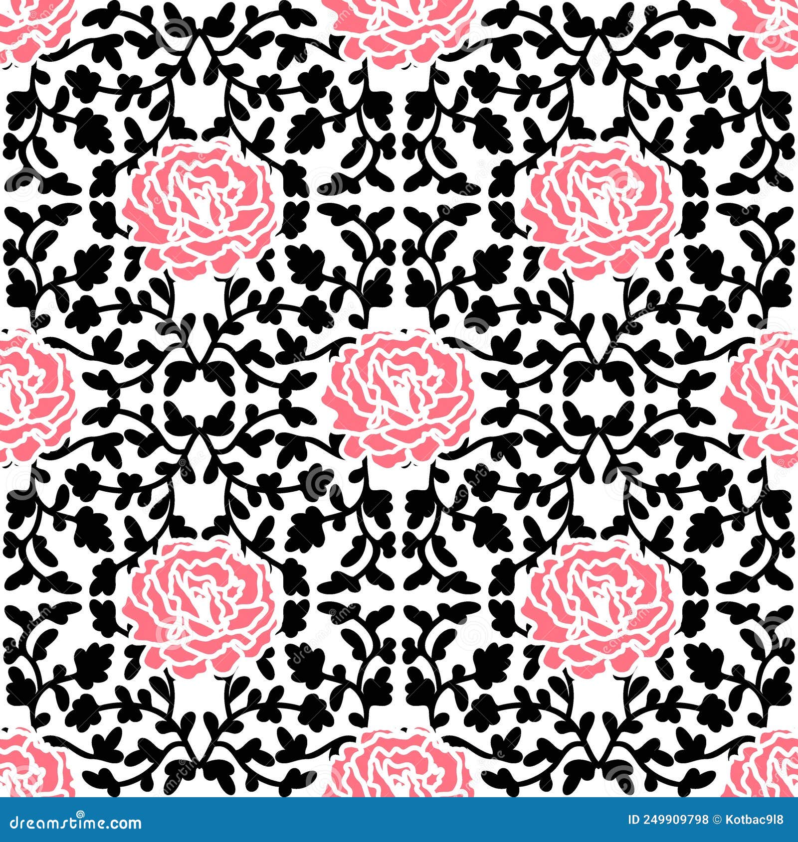 Seamless Old Fashioned Floral Wallpaper Design. Stock Vector