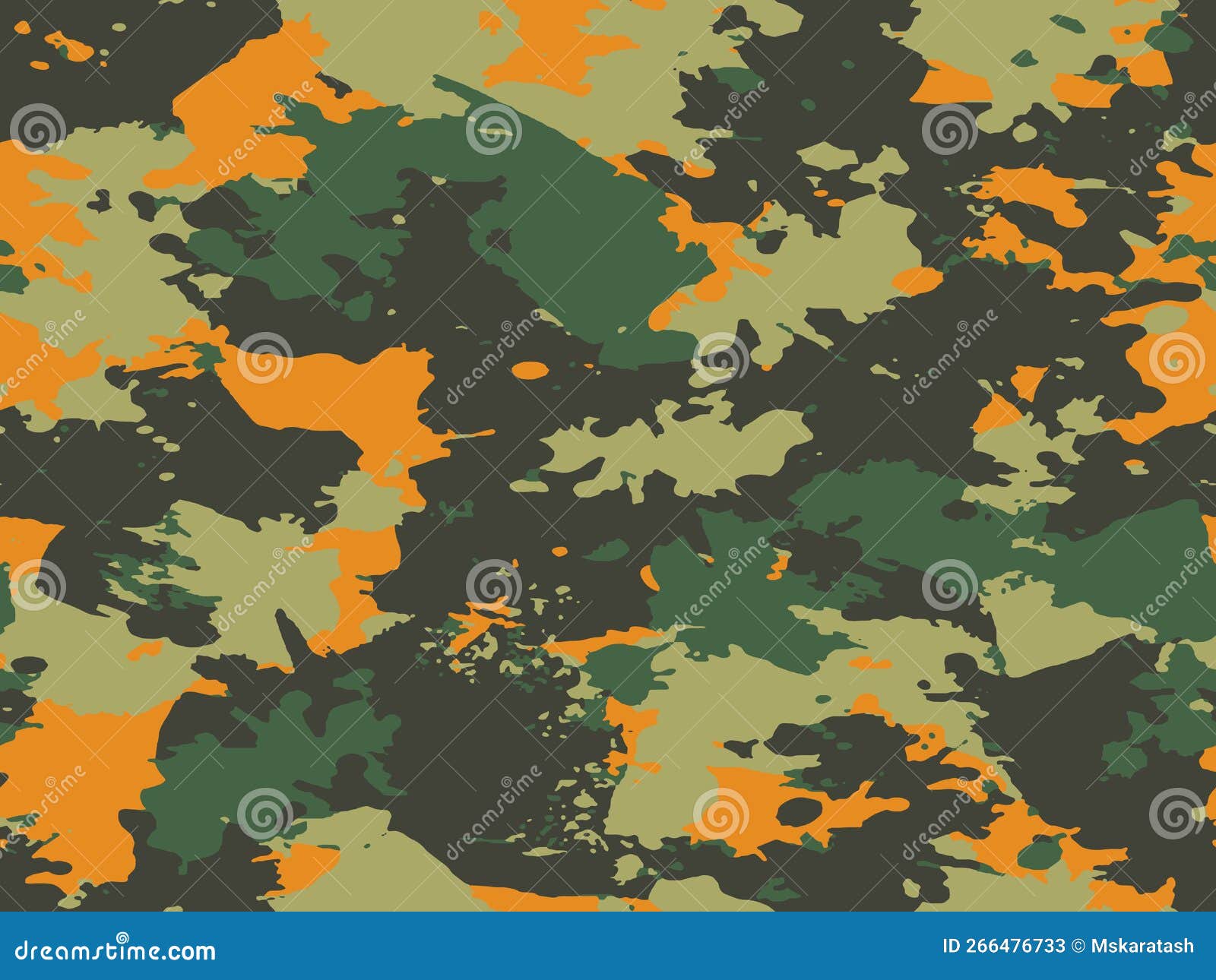 Seamless Orange Camouflage Texture Skin Pattern Vector for Military ...