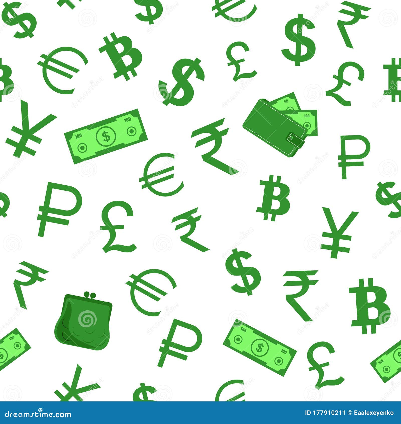 Symbols Of Currencies In The World On The Road Signs. Royalty